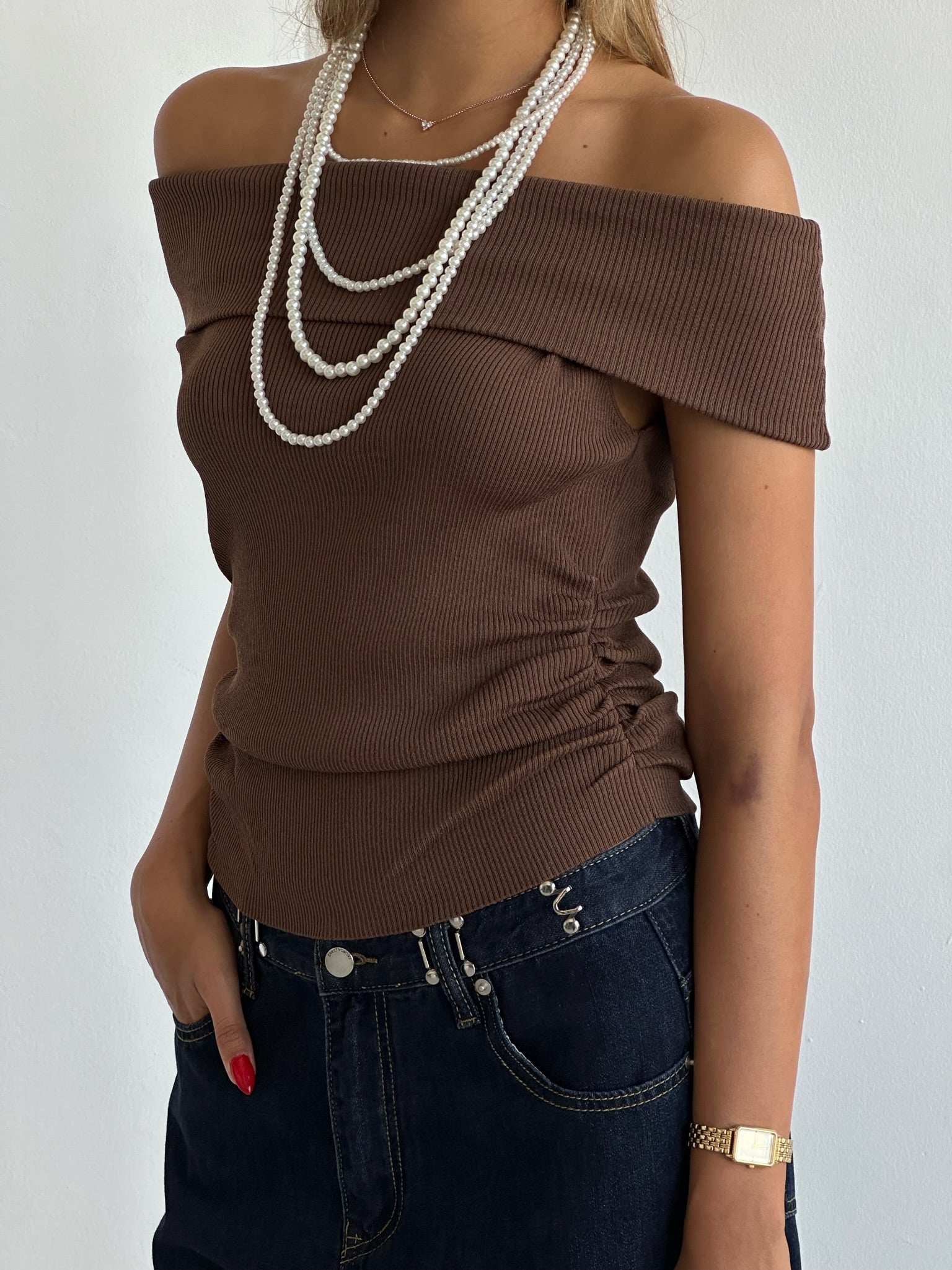 חולצת מלין חום