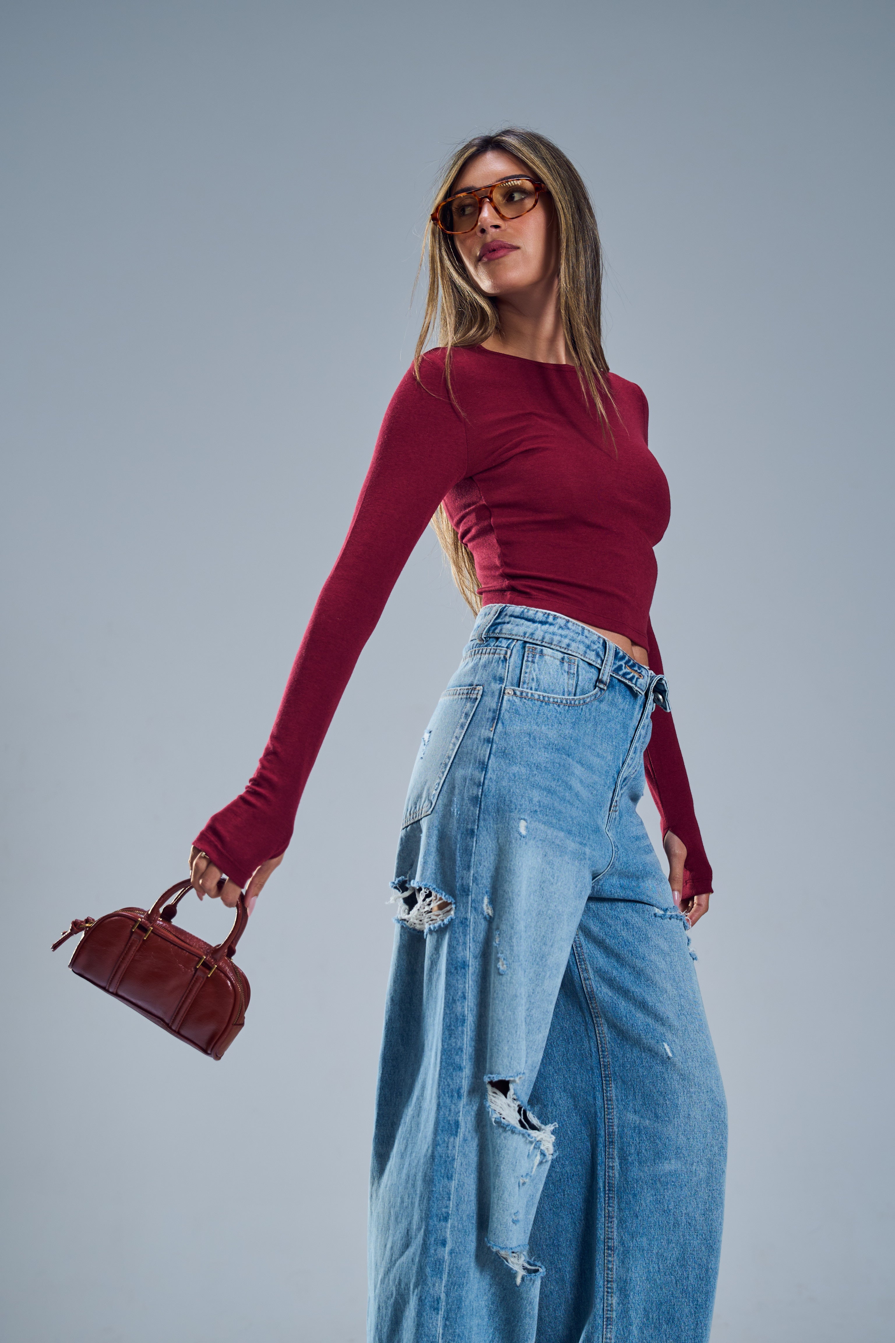 מכנס ג׳ינס שרי בהיר