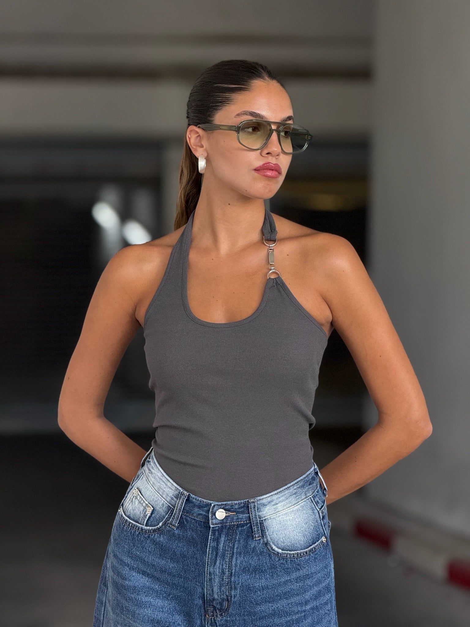 גופיית נינה אפור