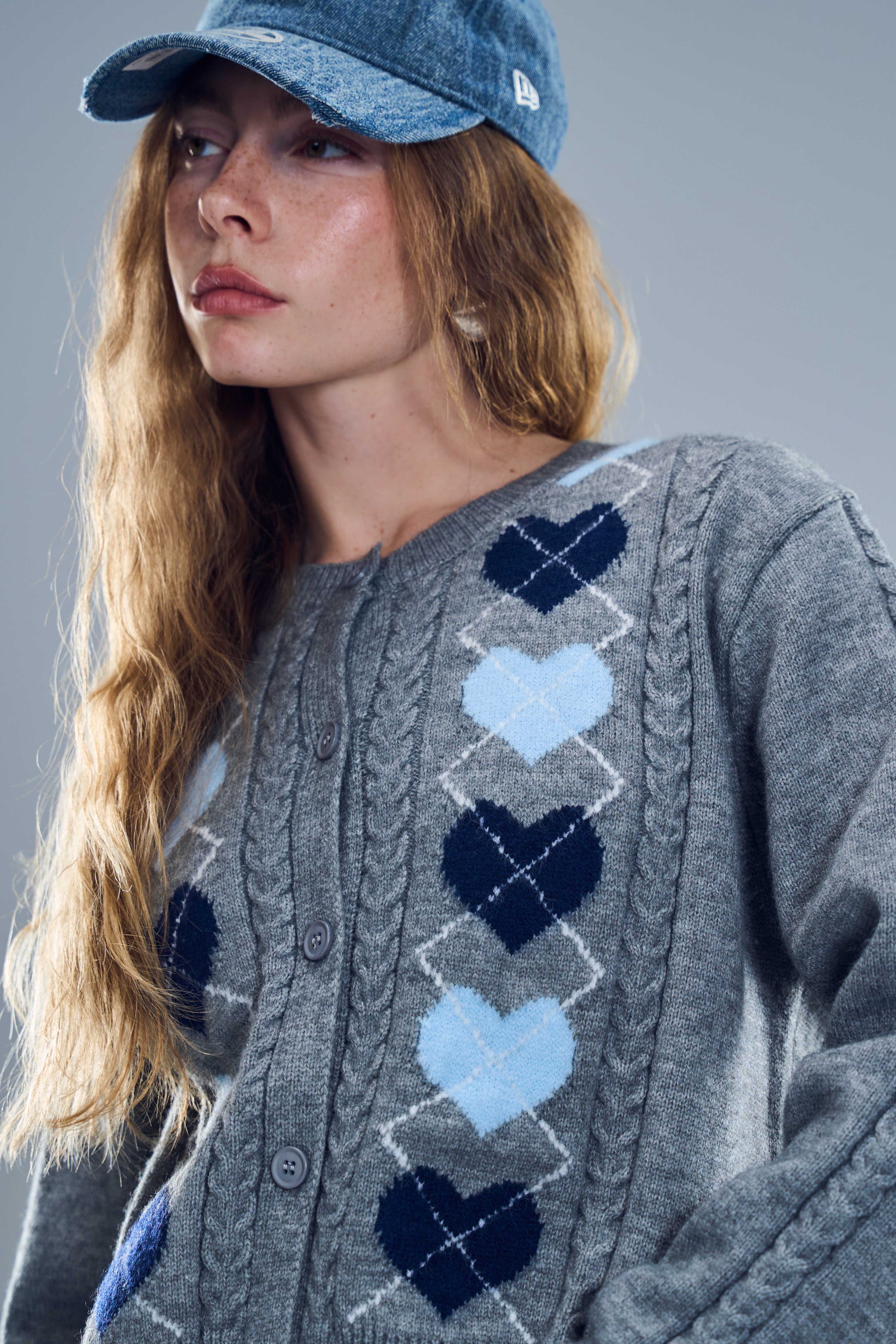 קרדיגן אלבי אפור תכלת