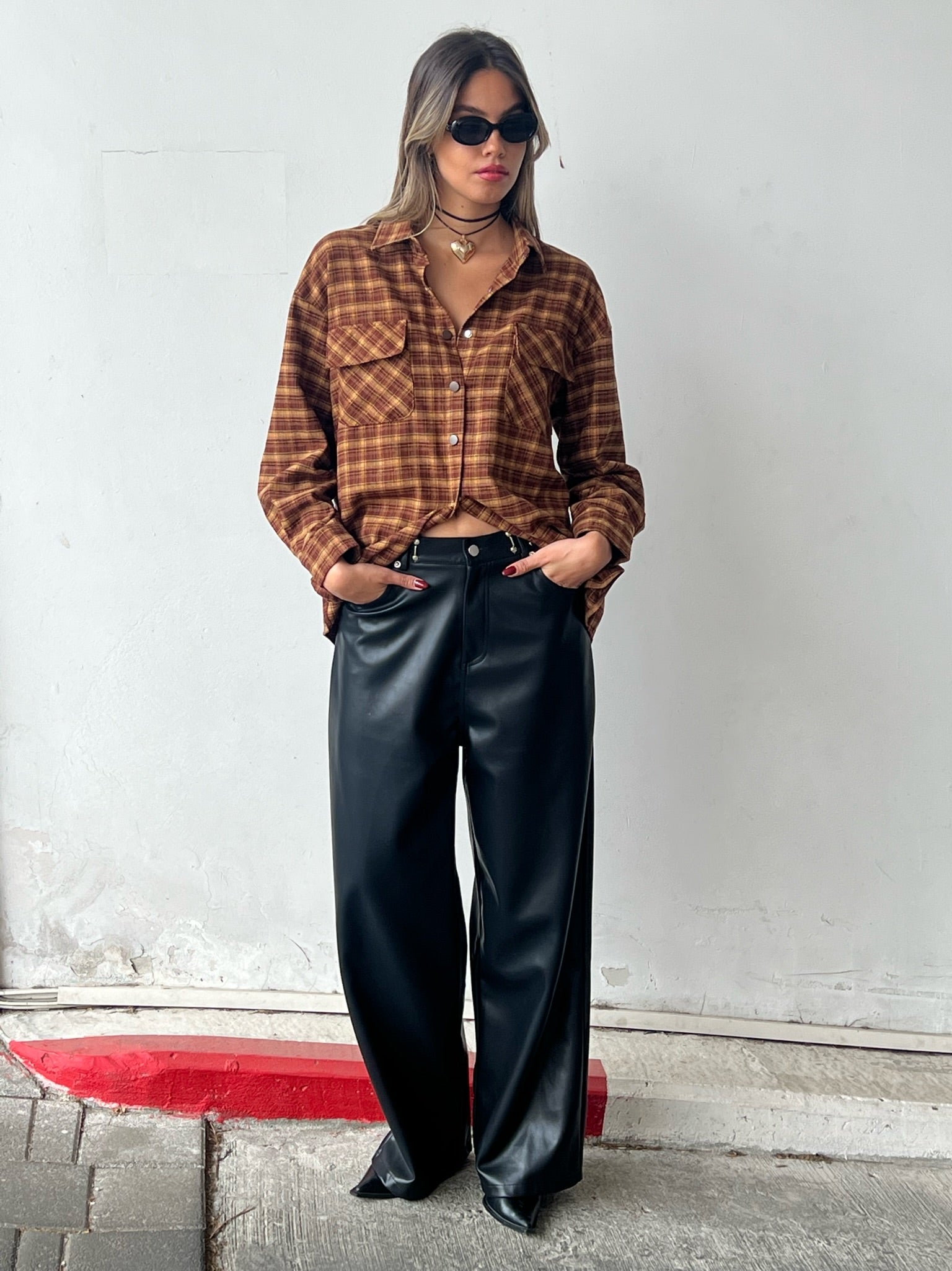 מכנס דמוי עור מייסון שחור