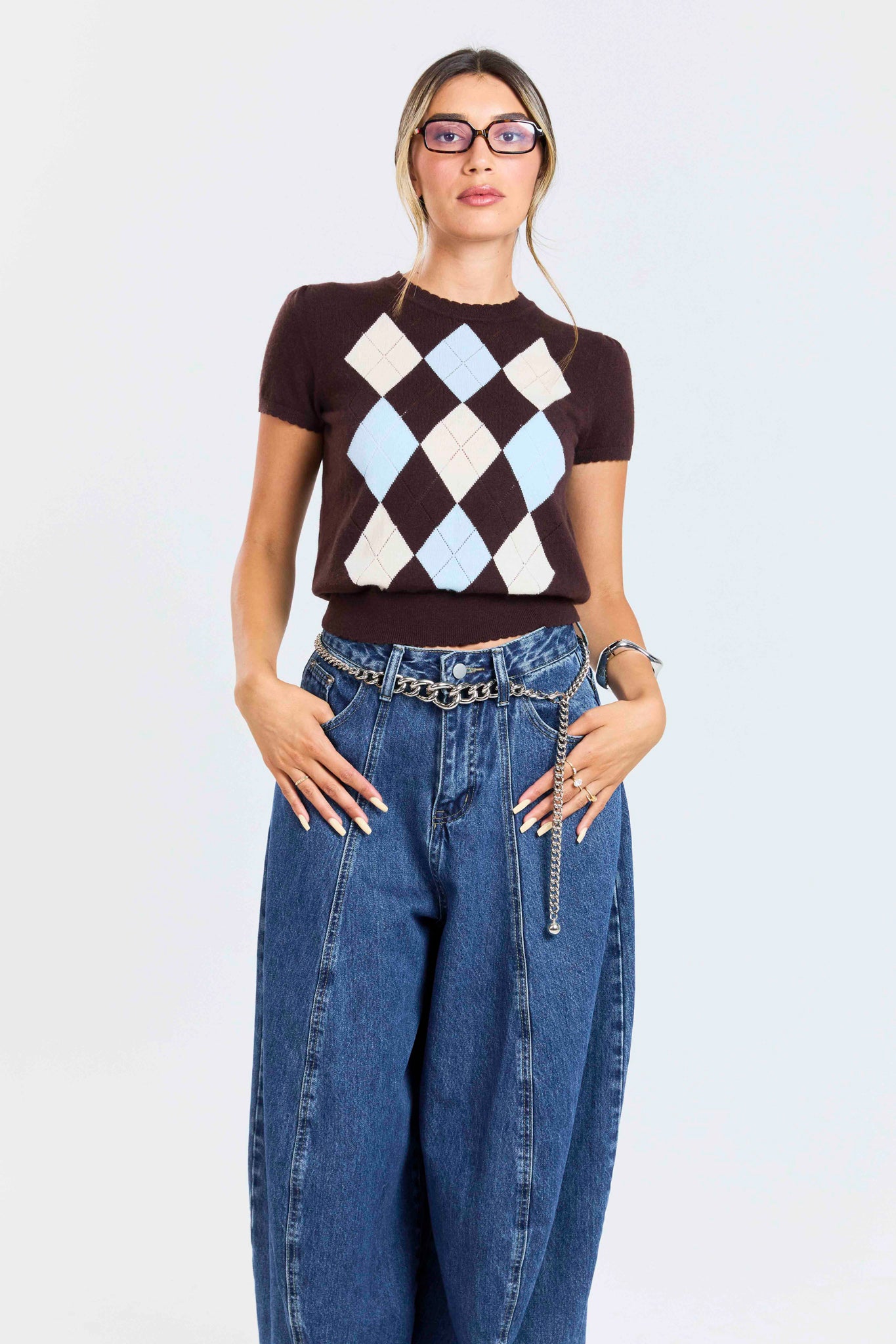 חולצת סריג אלי חום