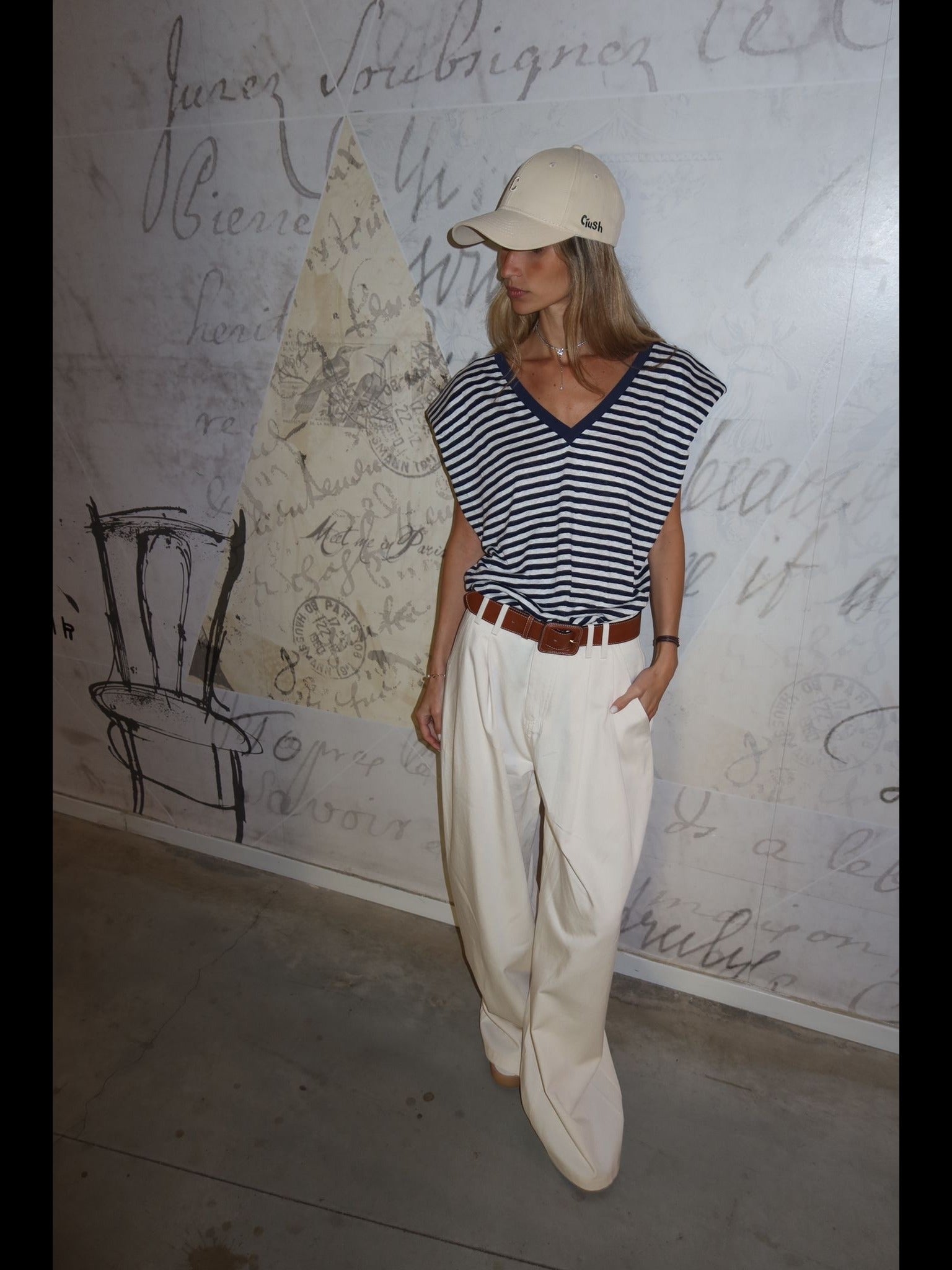 מכנס קלוד שמנת