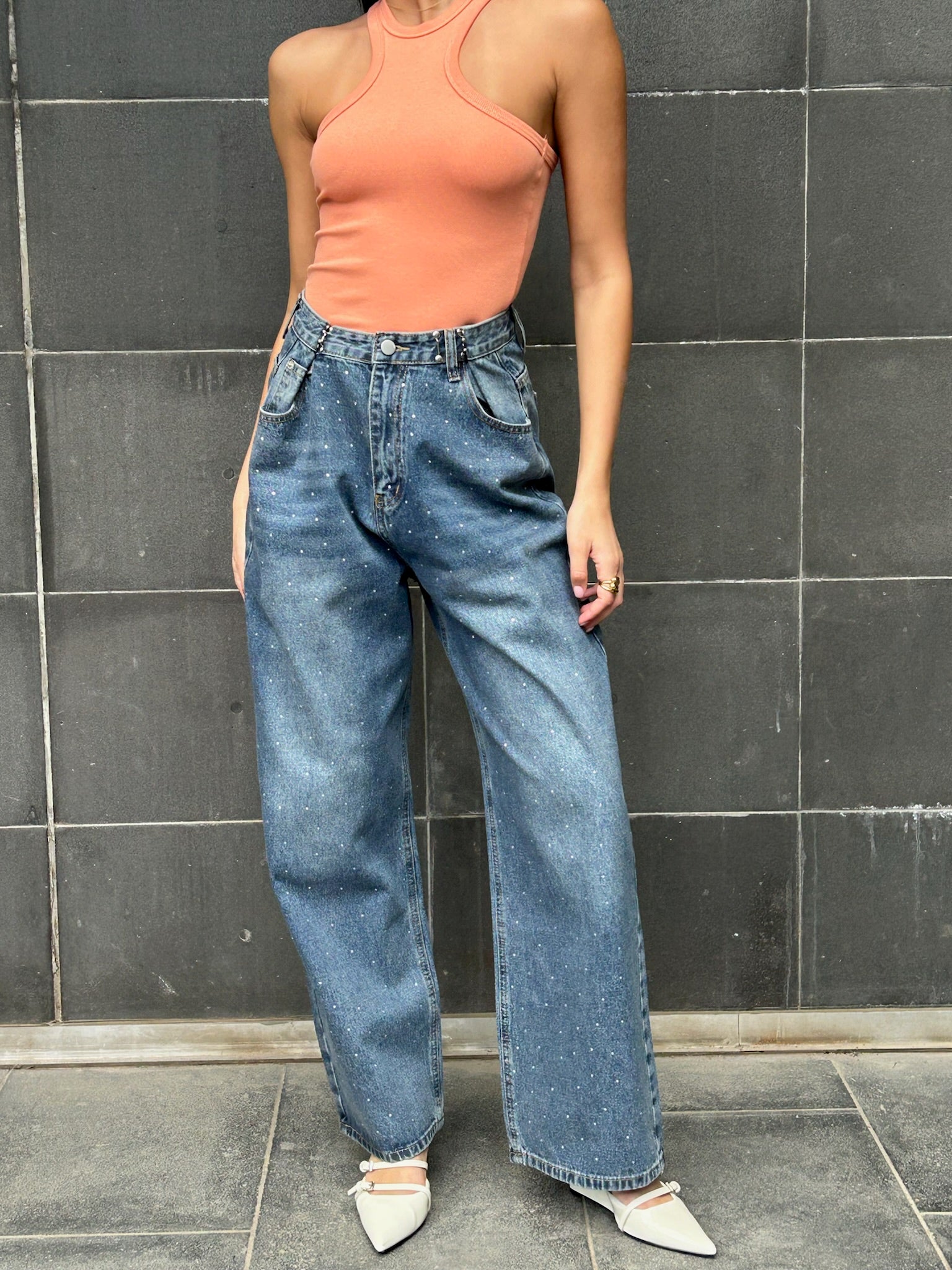 מכנס ג׳ינס רויאל אבנים