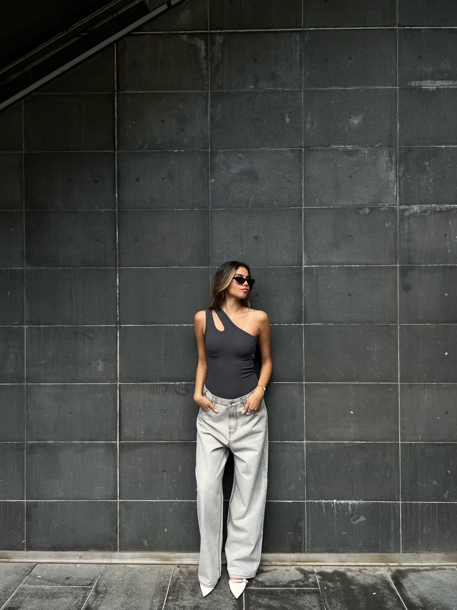 גופיית גפן אפור