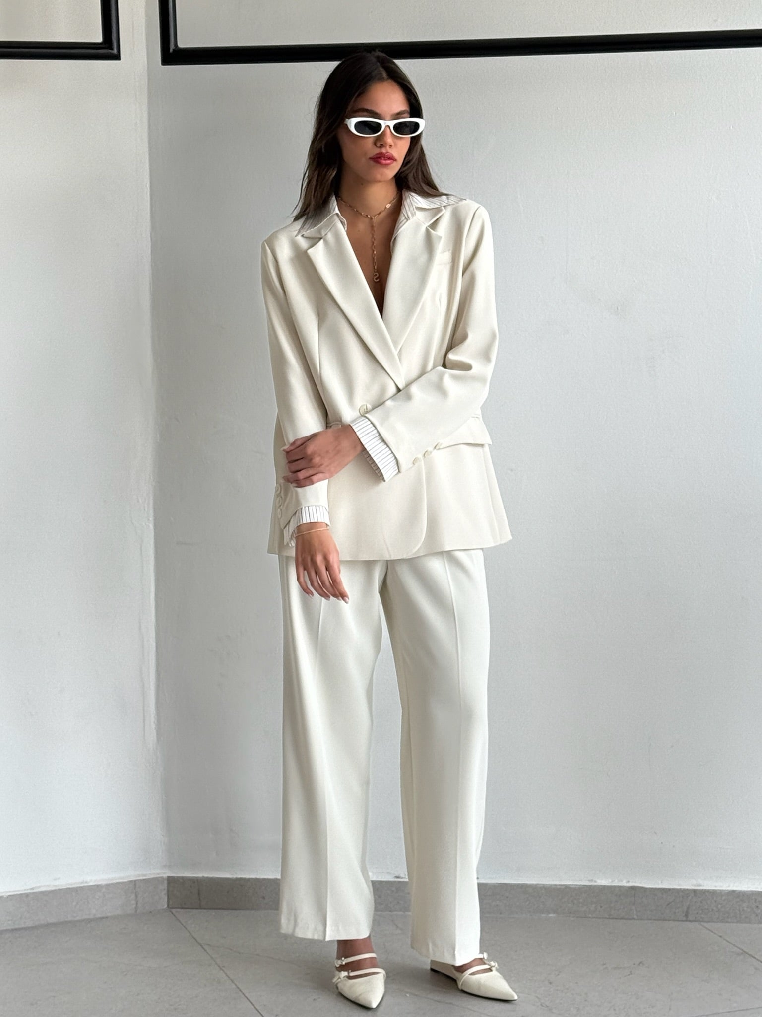 מכנס מילאן שמנת