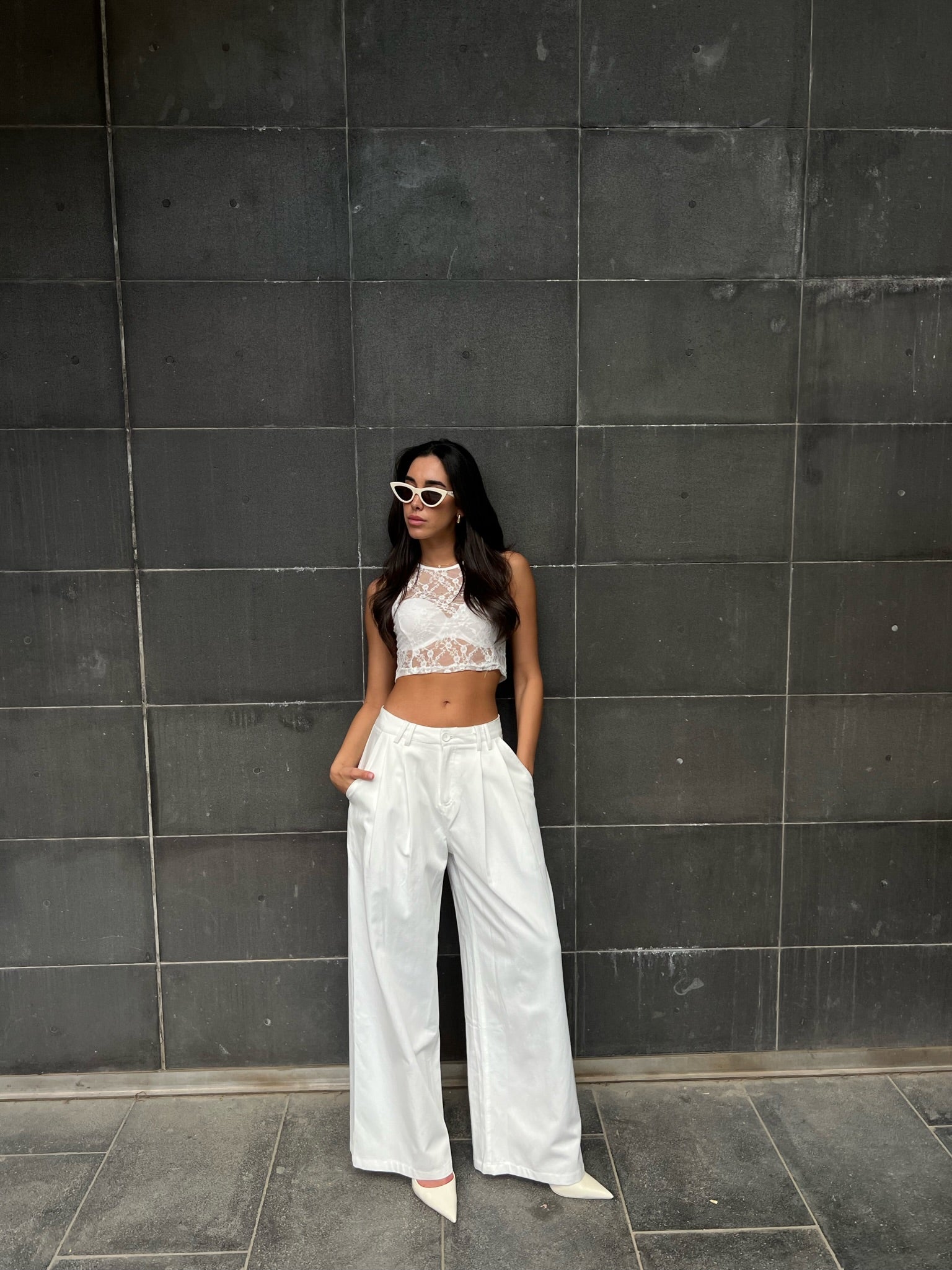 מכנס קלוד לבן