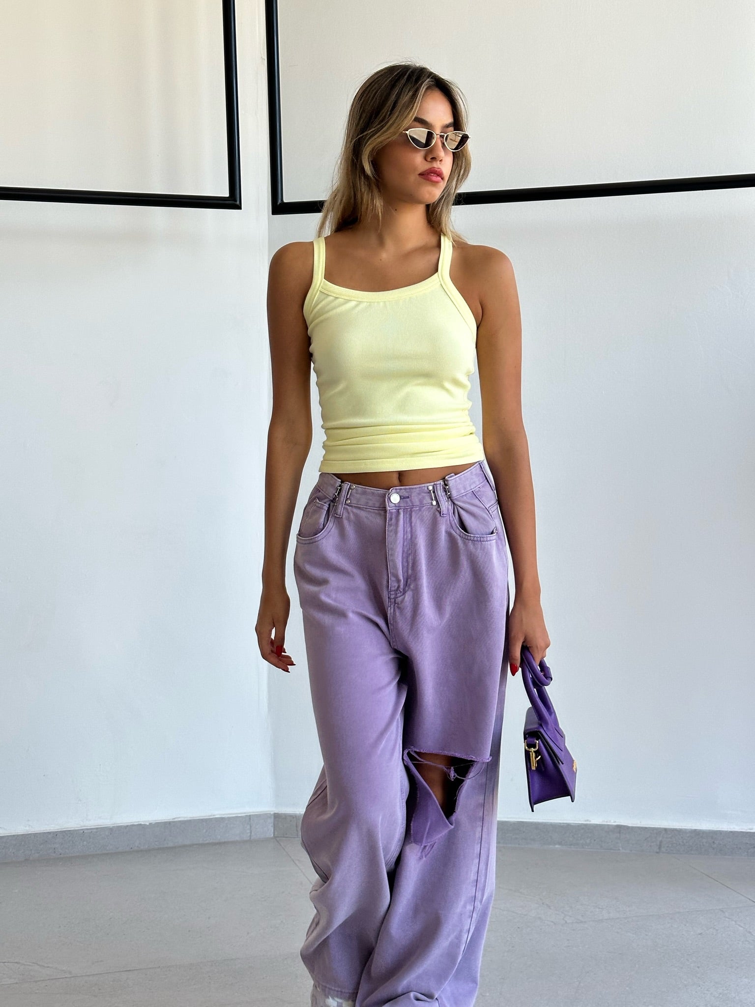 מכנס ג׳ינס ליהי סגול