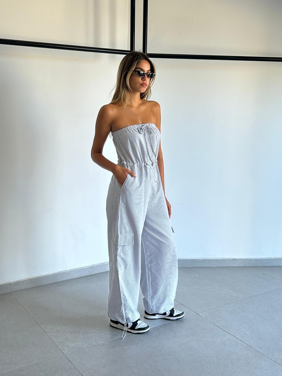 אוברול אימרי פסים שחור