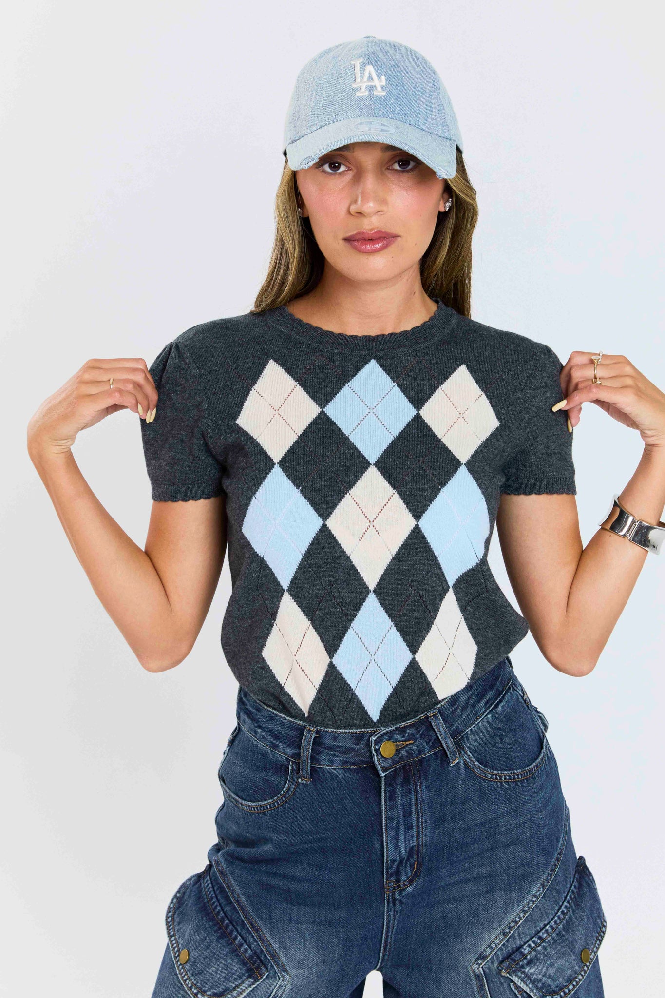 חולצת סריג אלי אפור כהה