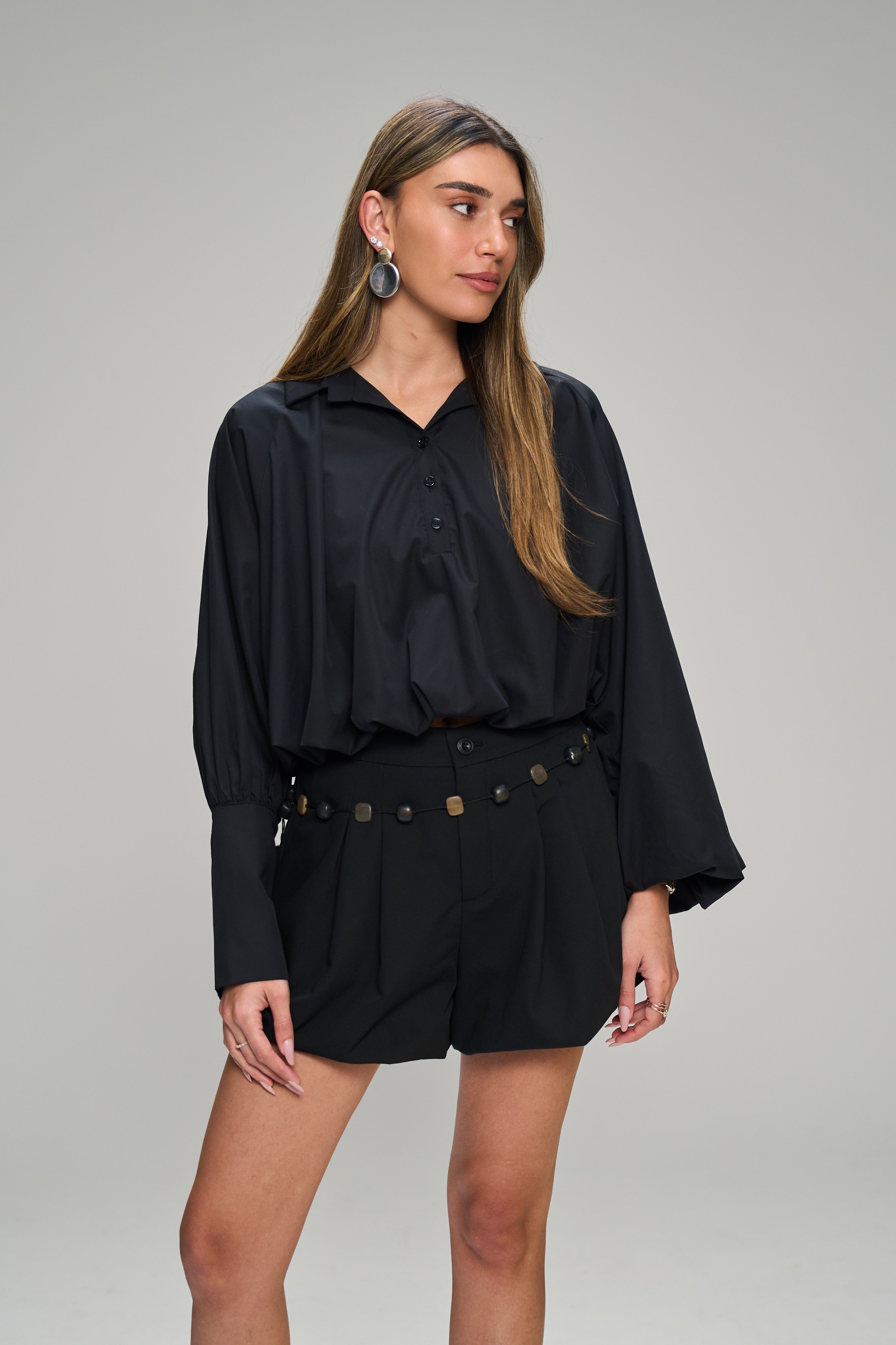 מכנס ריבל שחור