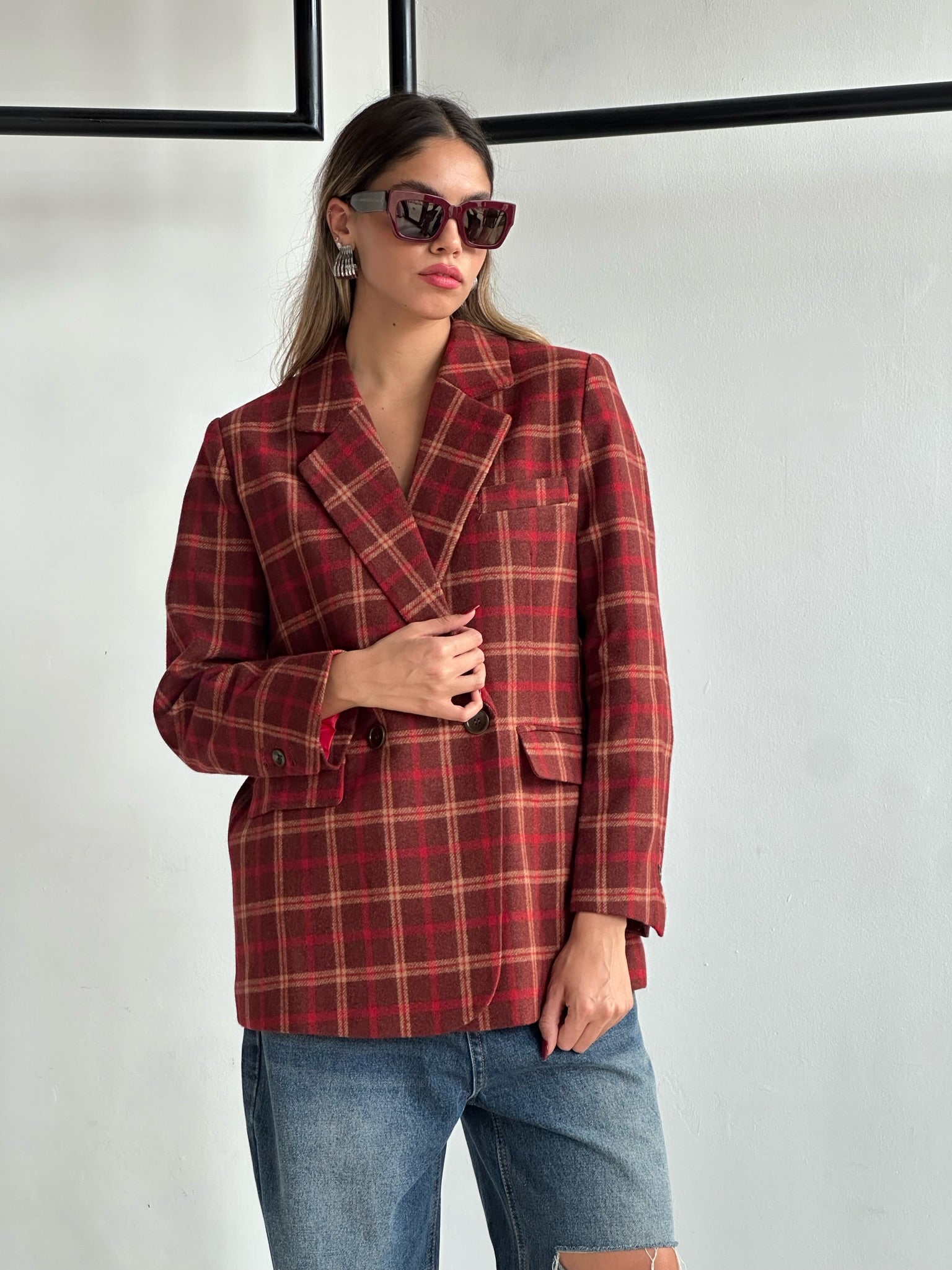 ג׳קט לביא בורדו