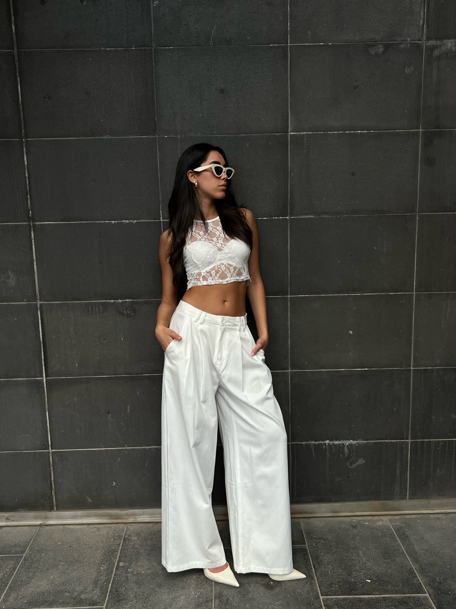 מכנס קלוד לבן