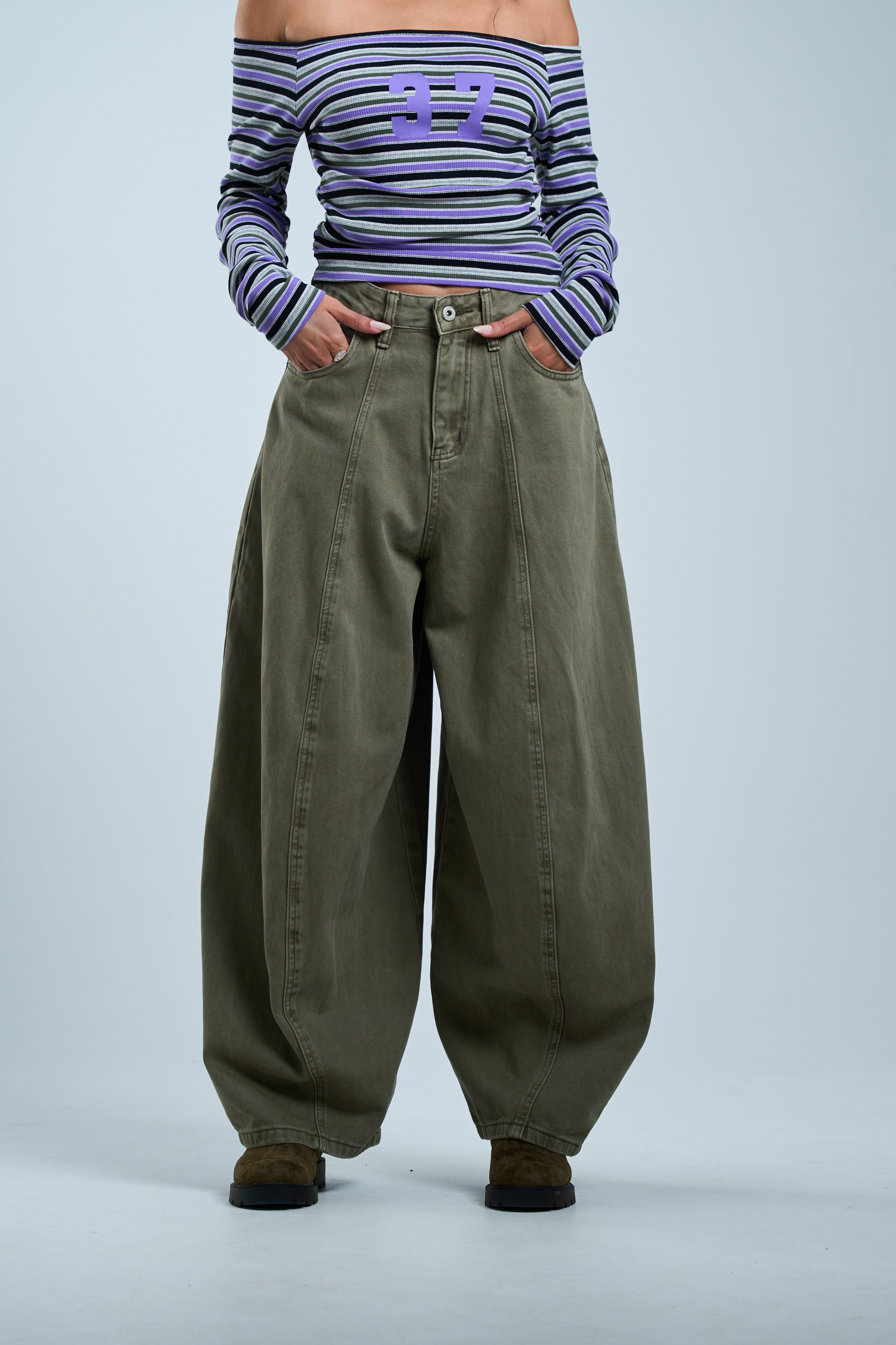 מכנס ג׳ינס נאיה זית