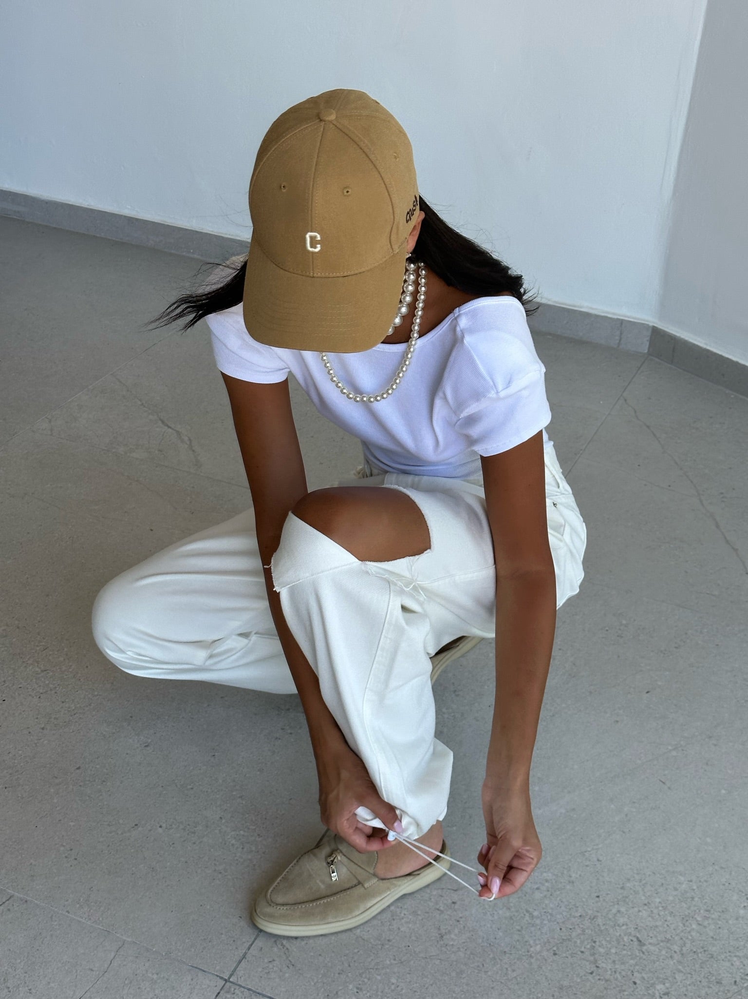 מכנס ג׳ינס מיילי לבן