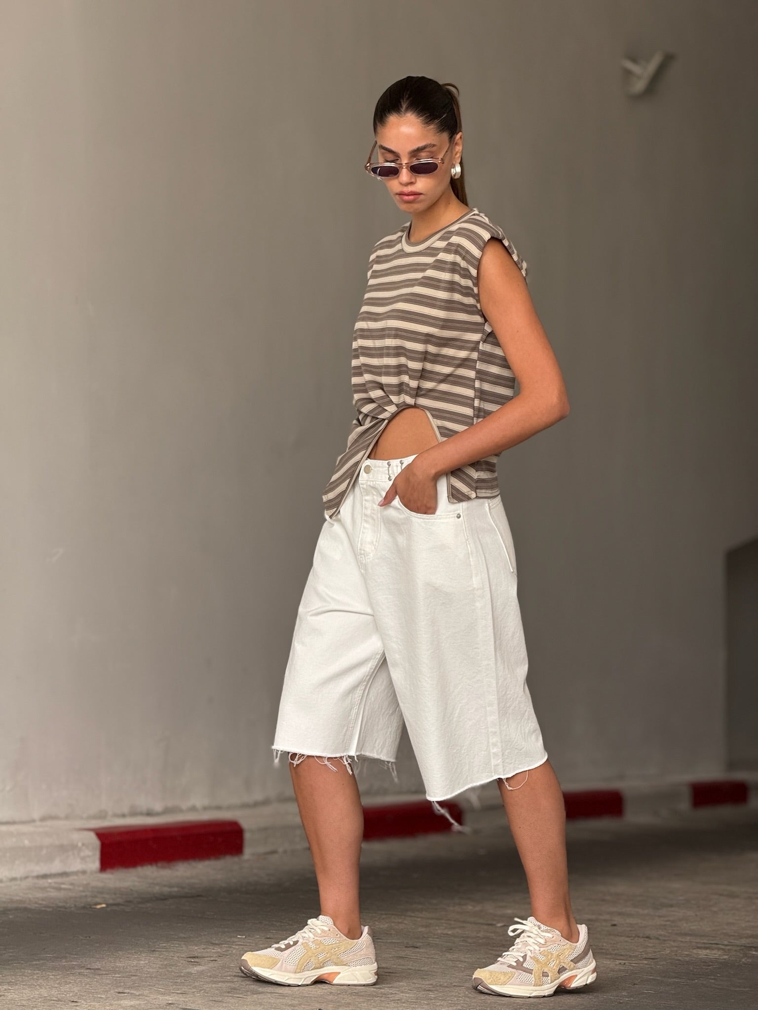 ברמודה ג׳ינס פולי לבן