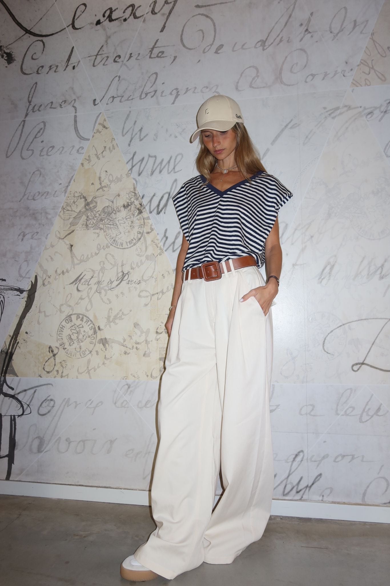 מכנס קלוד שמנת