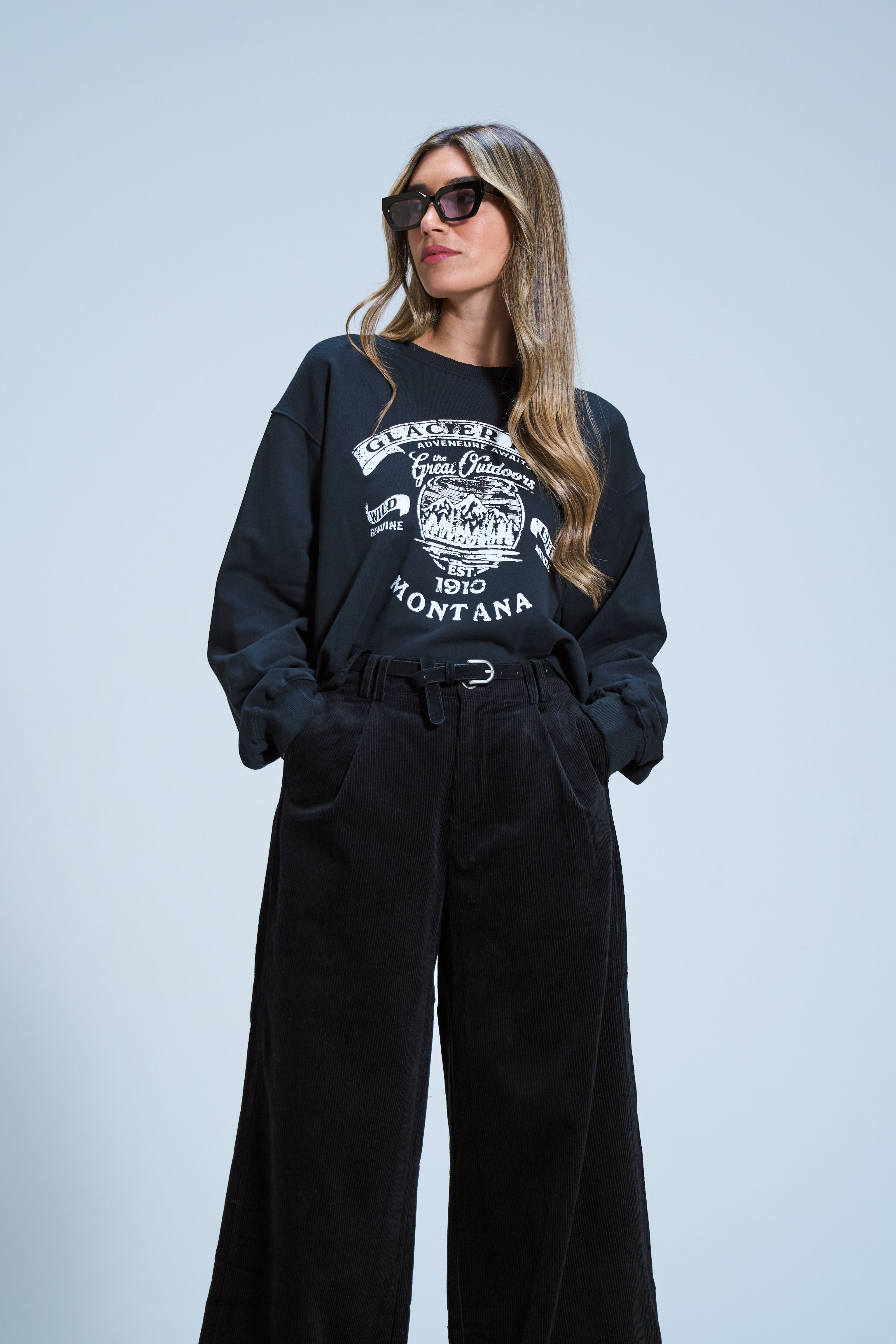 מכנס ליאו קורדרוי שחור