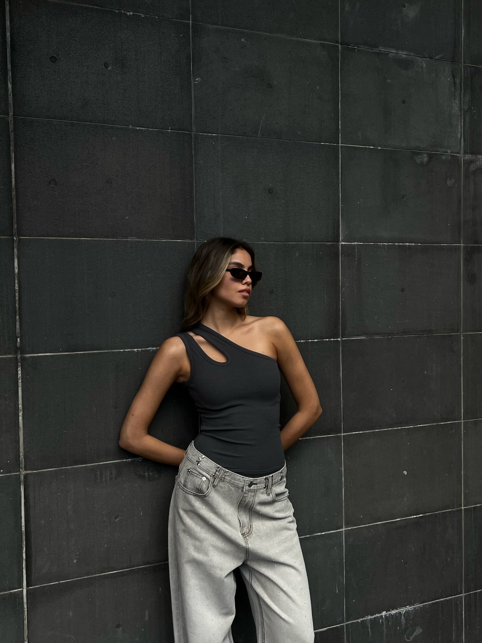 גופיית גפן אפור