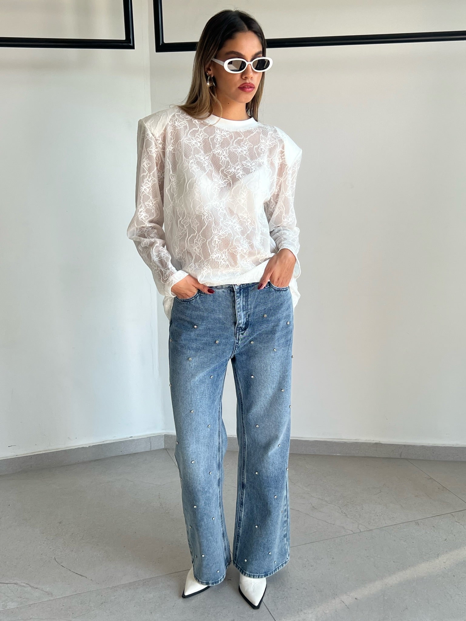 מכנס ג׳ינס אלבן אבנים