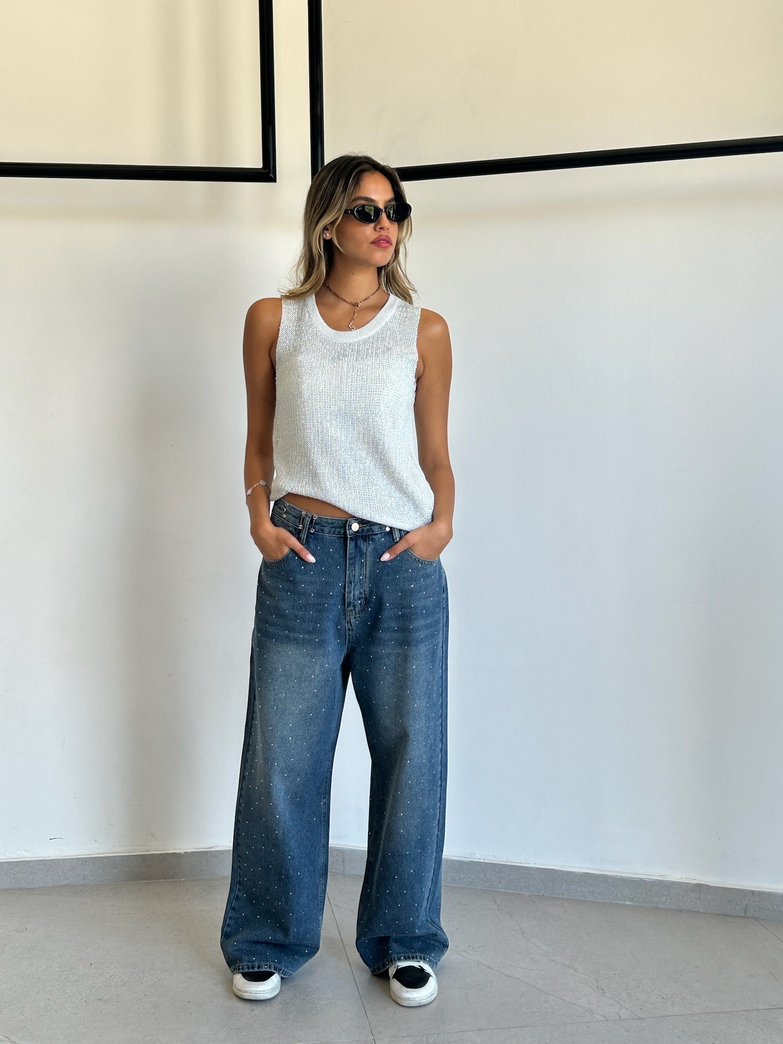 מכנס ג׳ינס רויאל אבנים