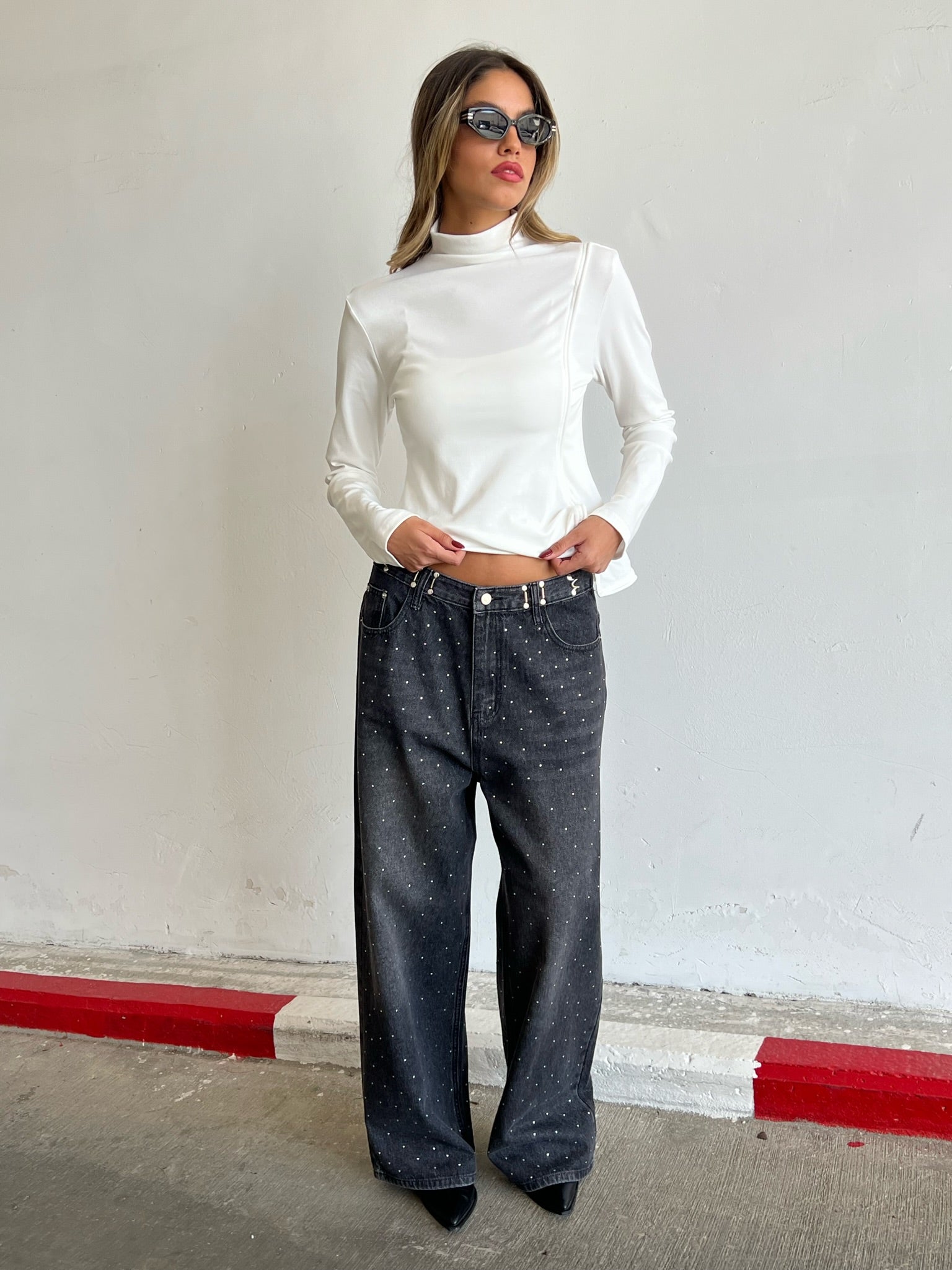 מכנס ג׳ינס רויאל אבנים אפור כהה