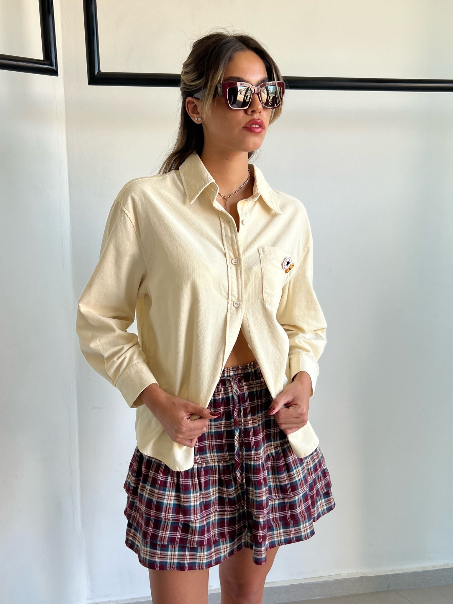 חולצת מרום קורדרוי שמנת