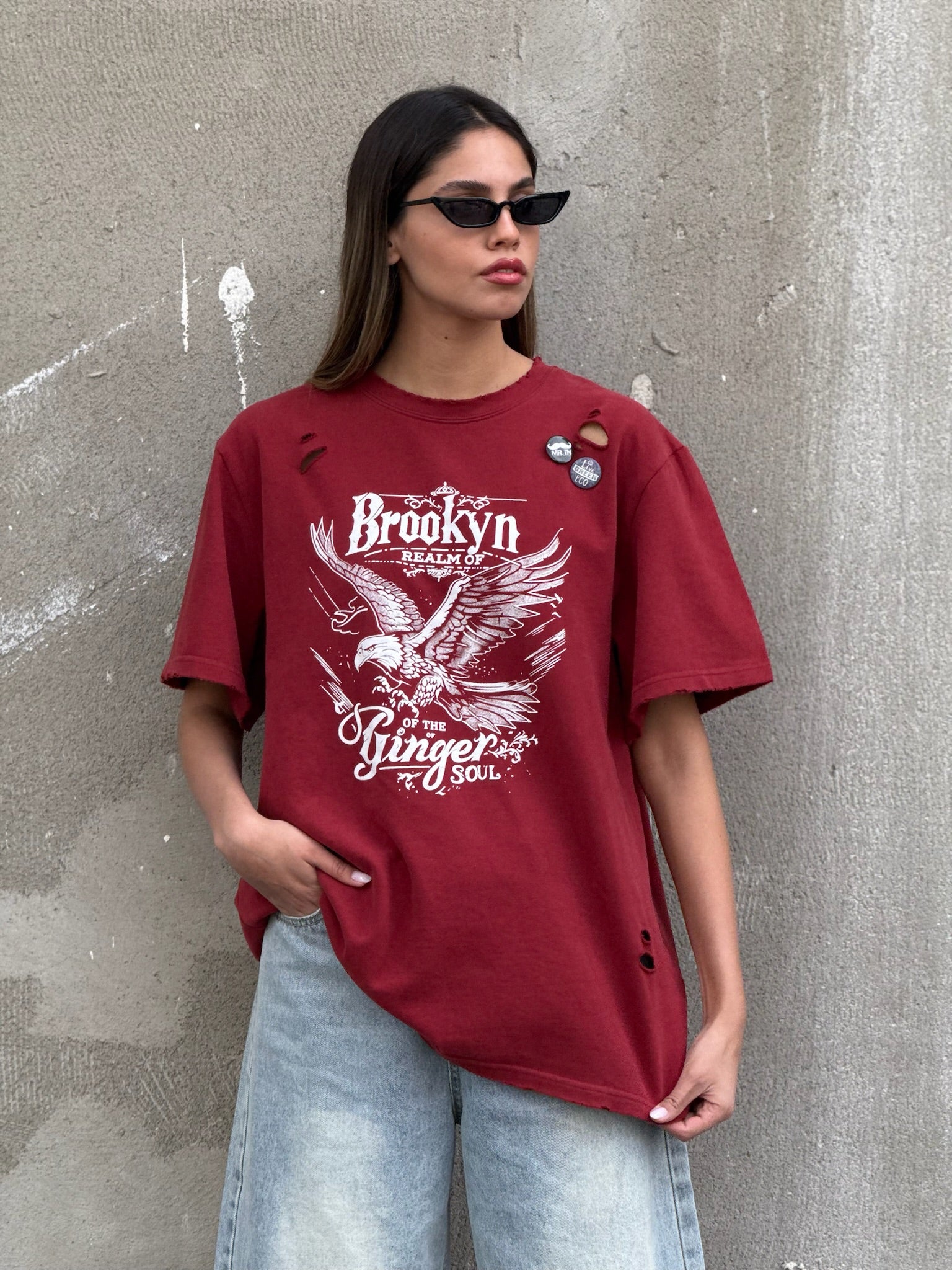 חולצת רוקסן בורדו