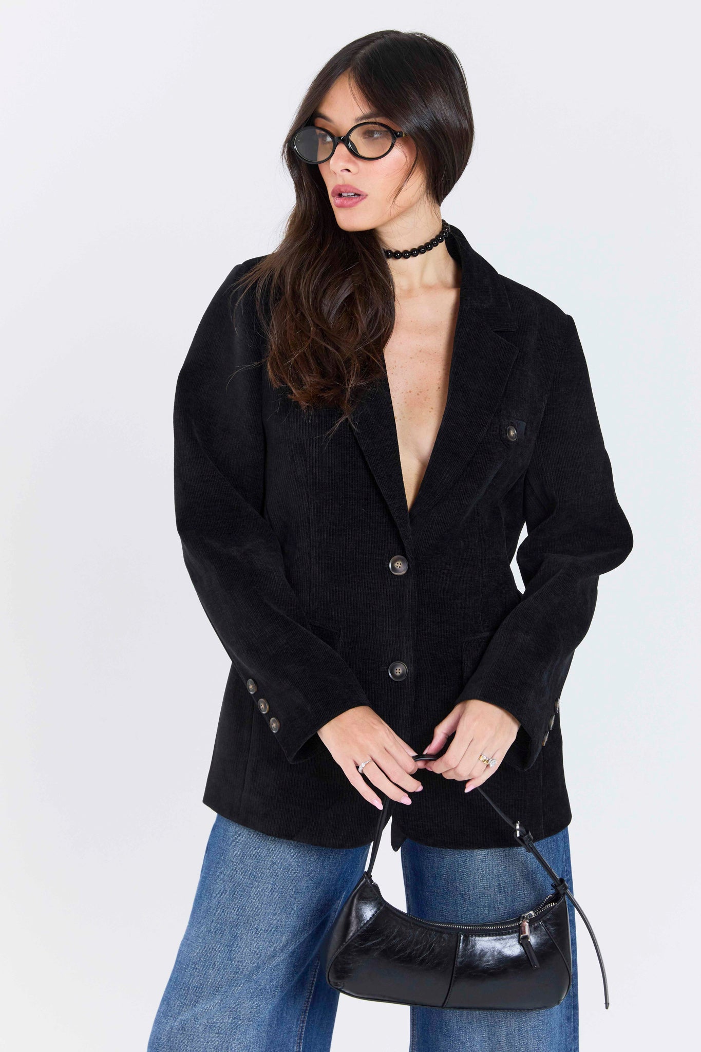 ג׳קט קורן קורדרוי שחור