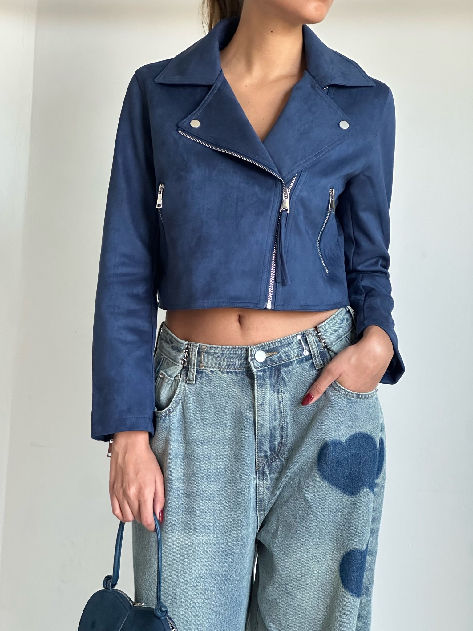 ג׳קט לורי זמש כחול