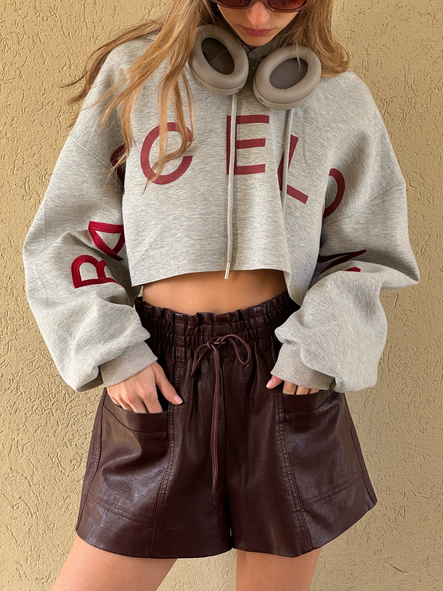Annabelle wine imitation leather pants