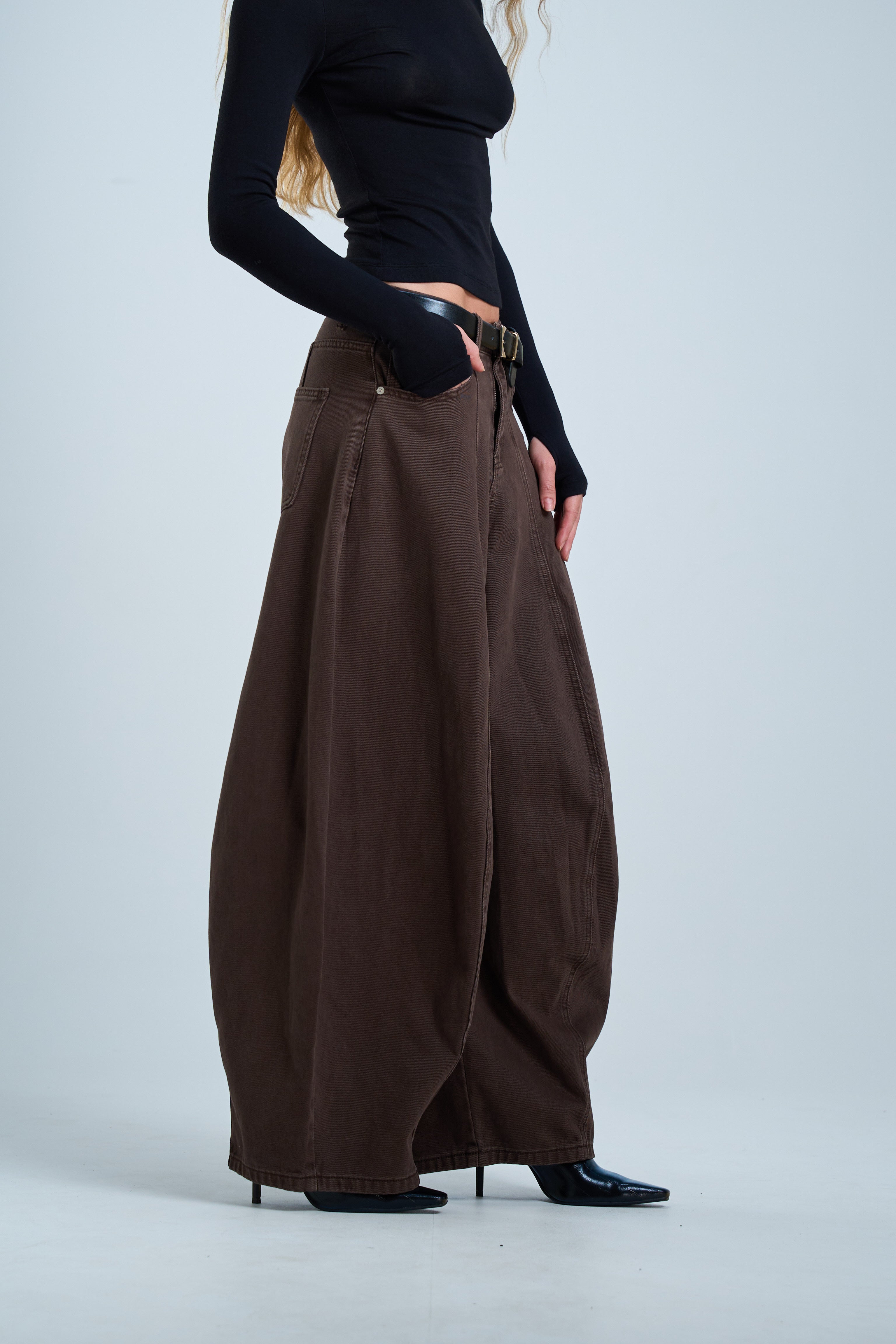 מכנס ג׳ינס נאיה חום