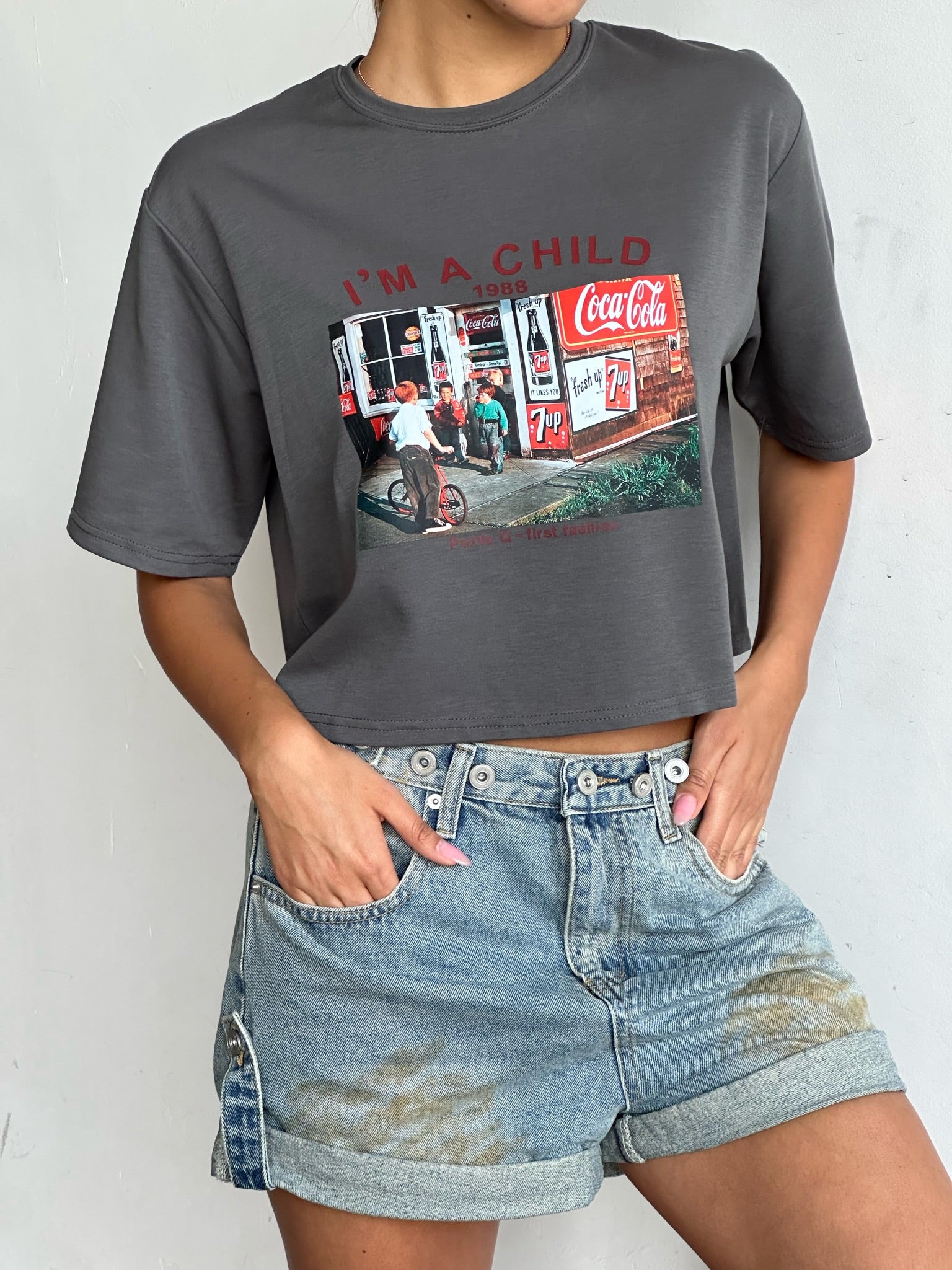 Allerz gray crop top