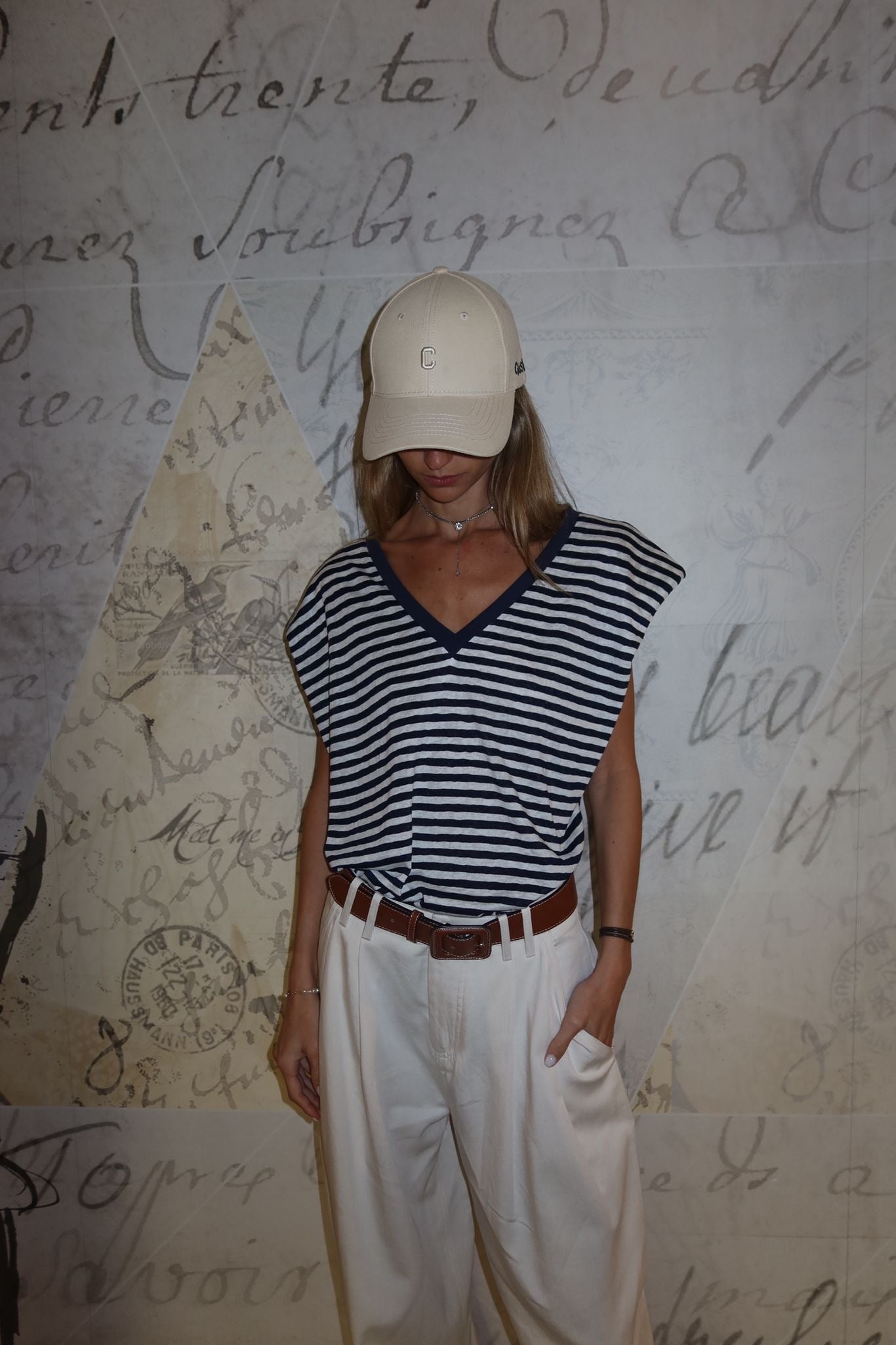 מכנס קלוד שמנת