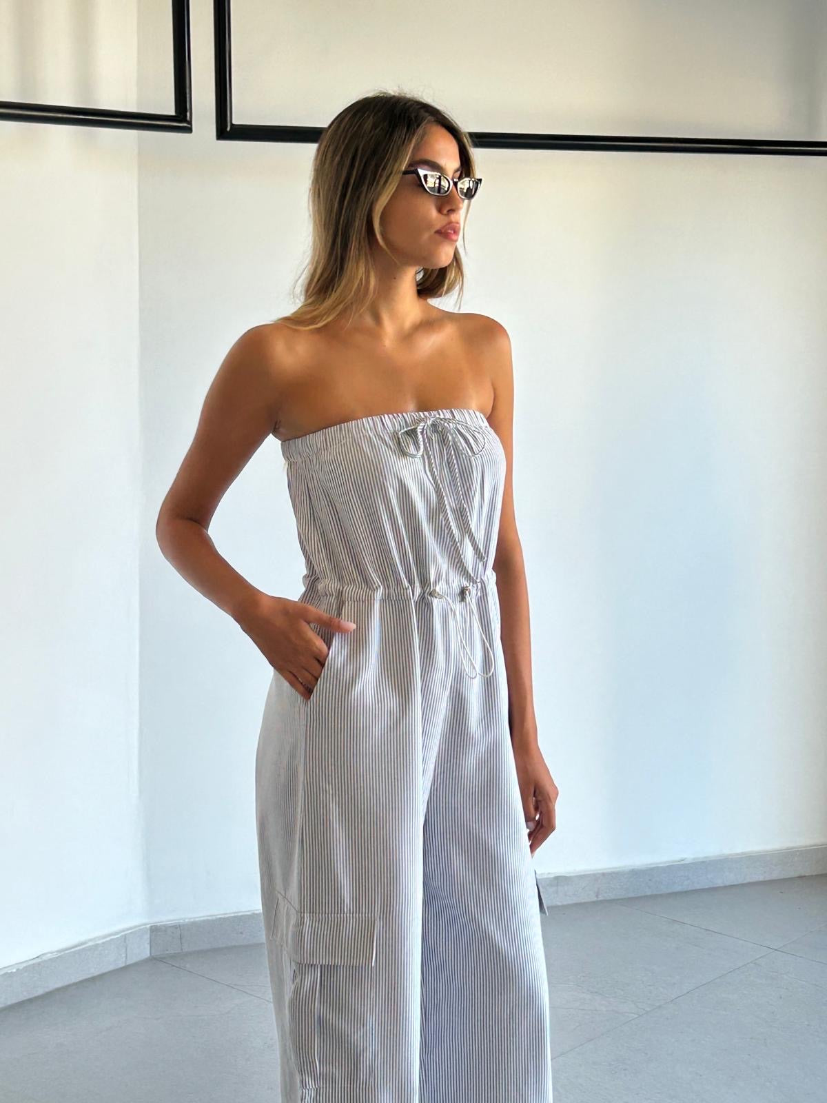 אוברול אימרי פסים שחור