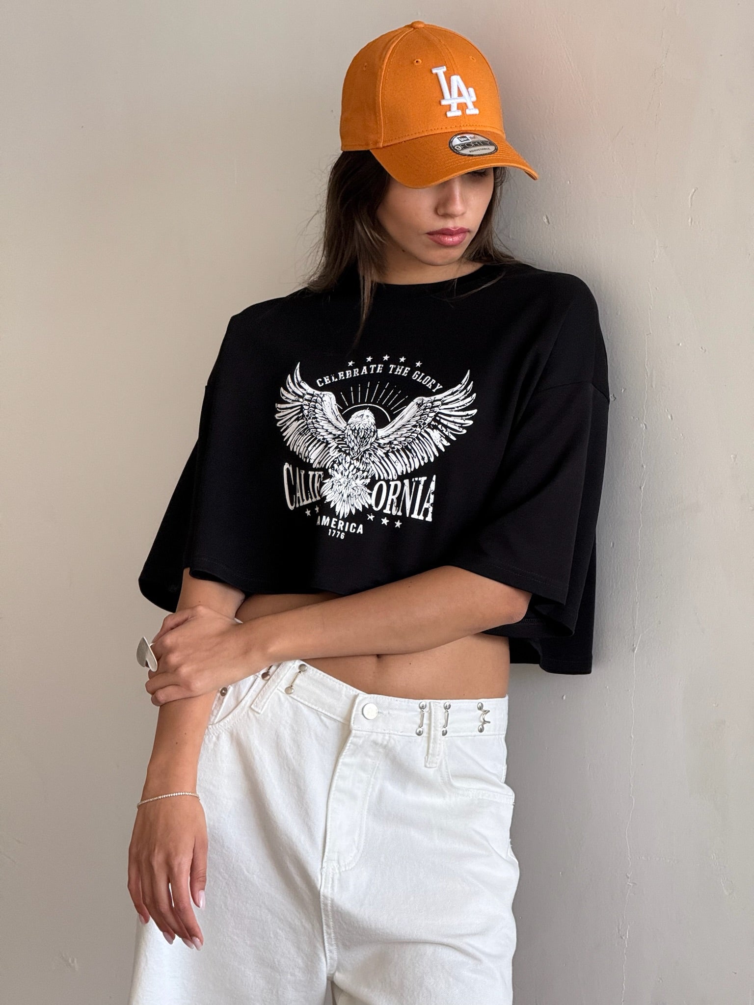 חולצת קרופ מקס שחור