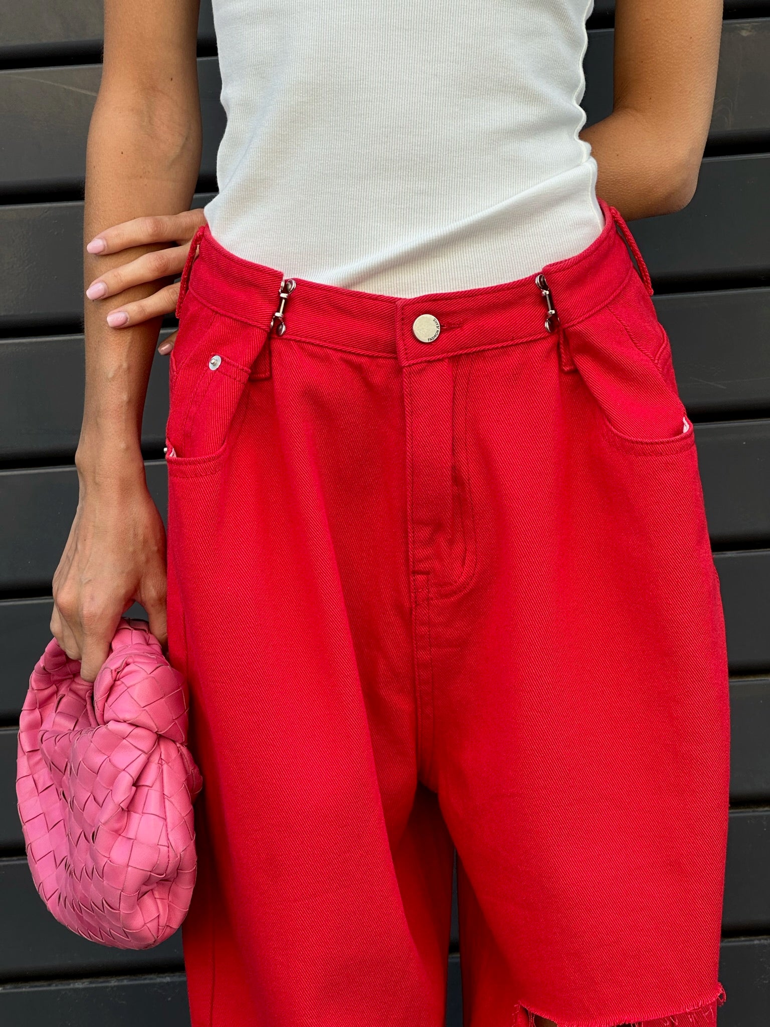 מכנס ג׳ינס ליהי אדום