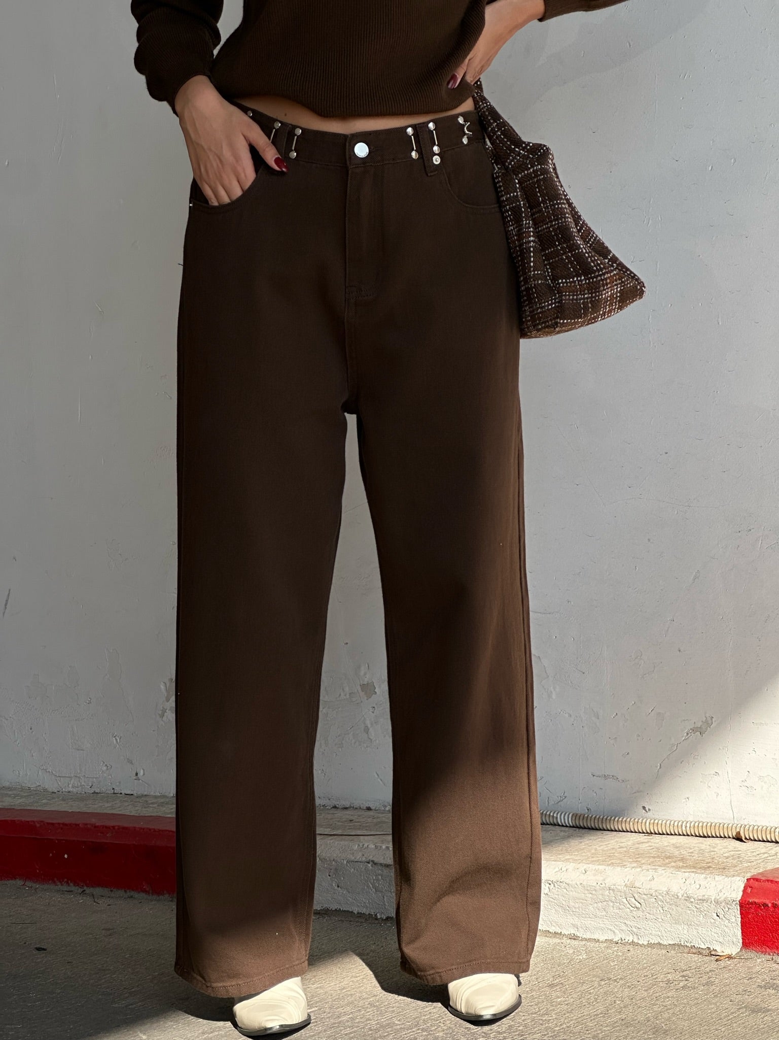 מכנס שביט קורדרוי חום