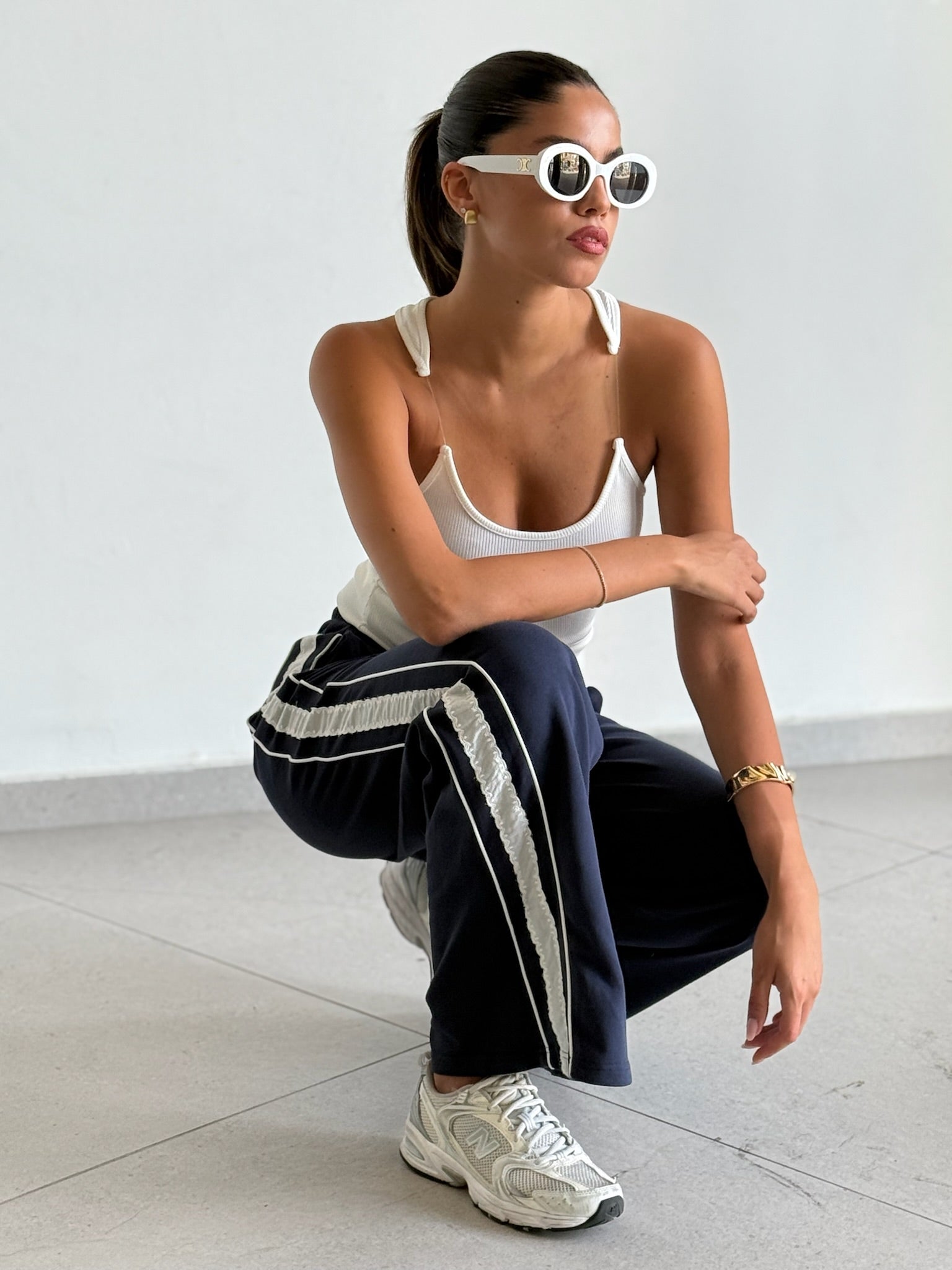 מכנס לין כחול