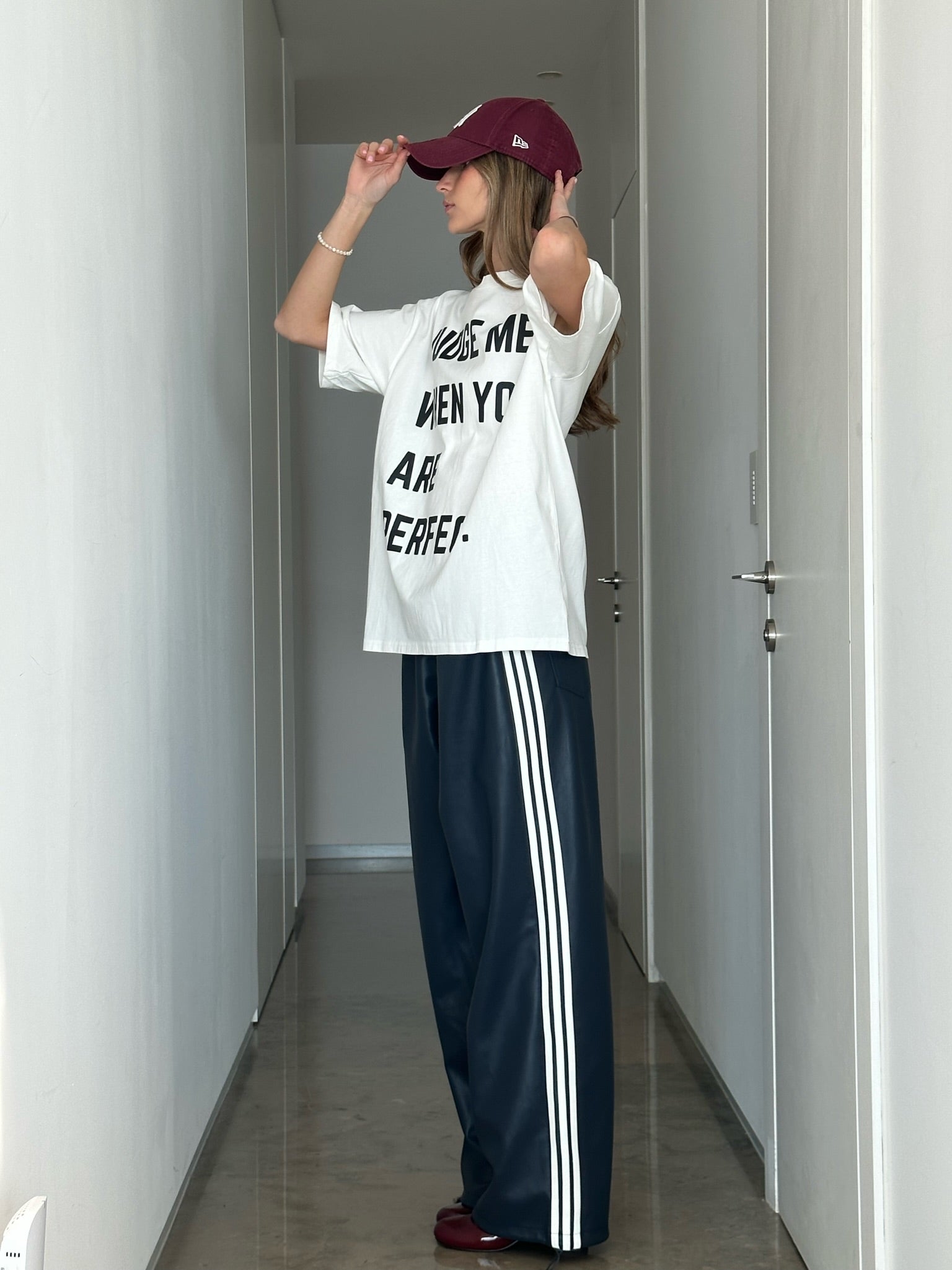 מכנס דמוי עור לורן כחול כהה