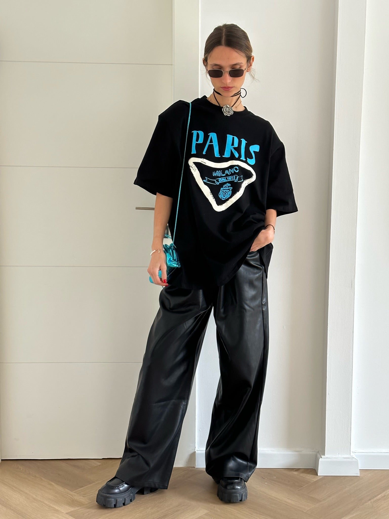 מכנס דמוי עור מייסון שחור