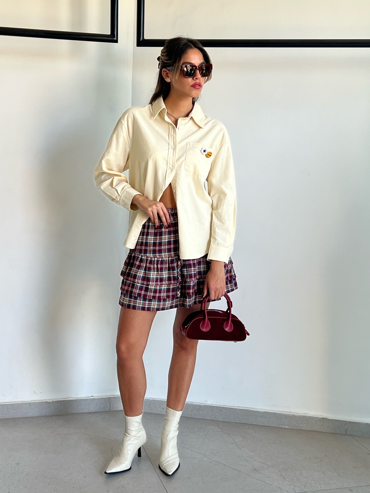 חולצת מרום קורדרוי שמנת