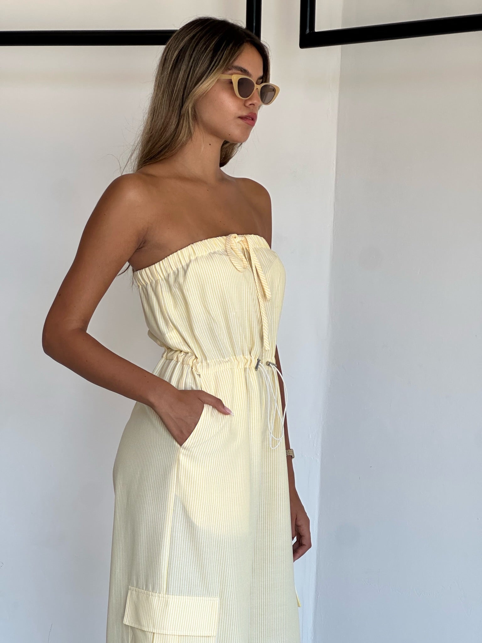 אוברול אימרי פסים צהוב