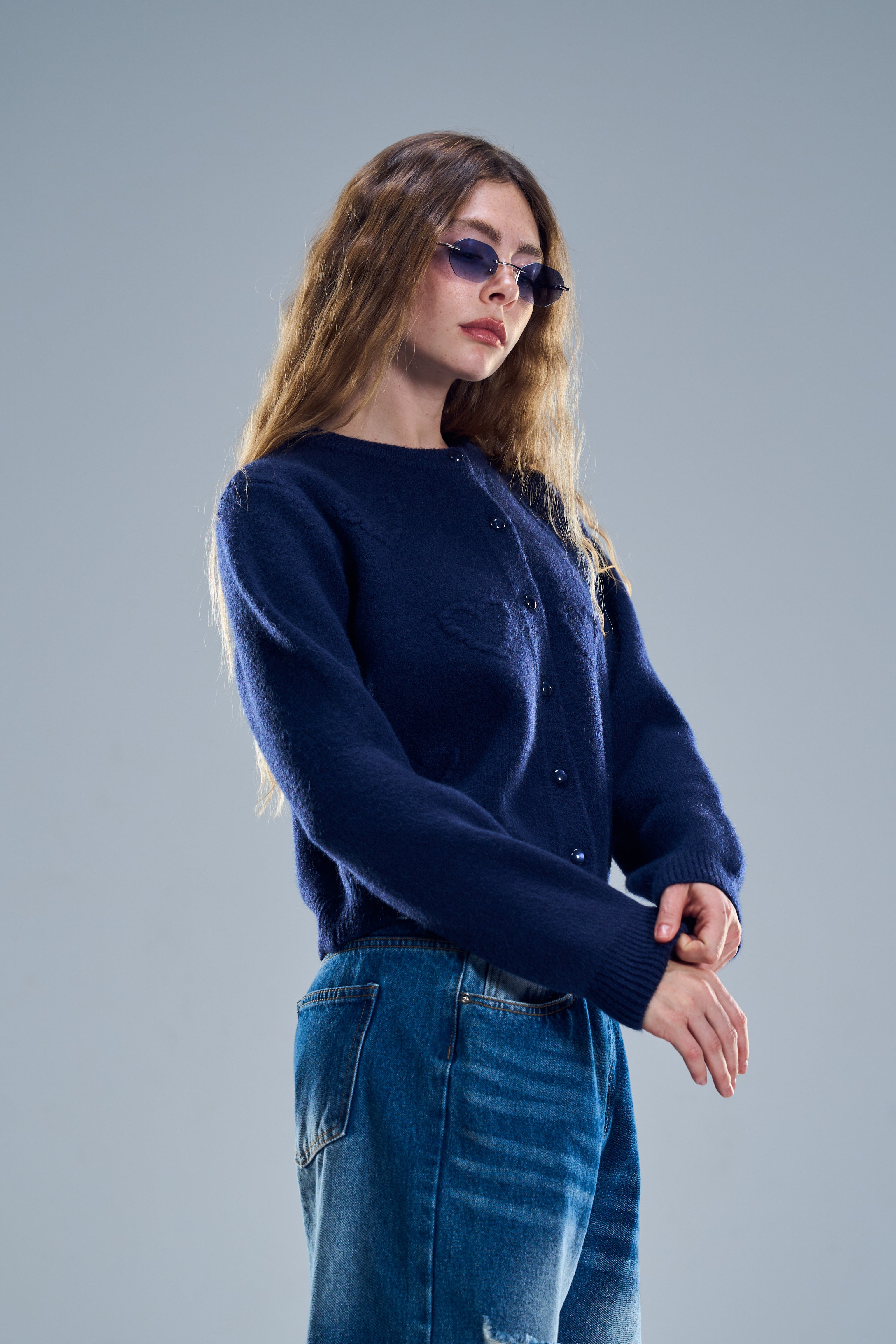 קרדיגן ארט כחול