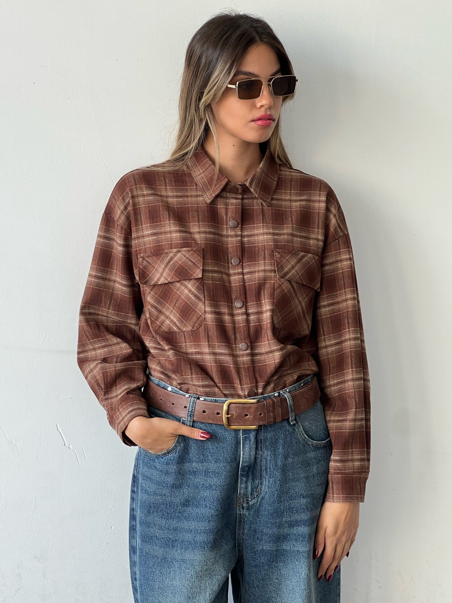 חולצת איזבל חום בהיר