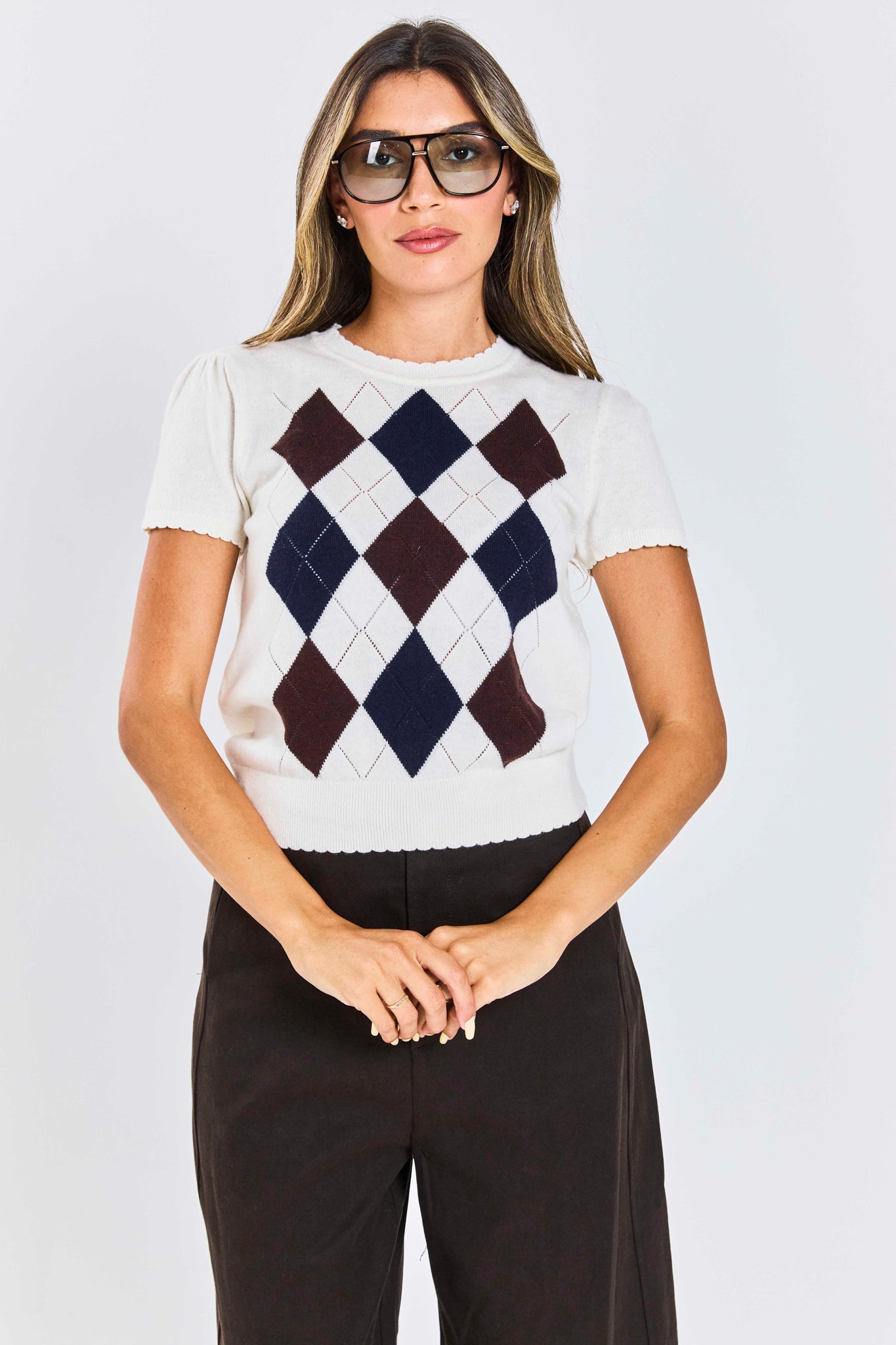 חולצת סריג אלי לבן