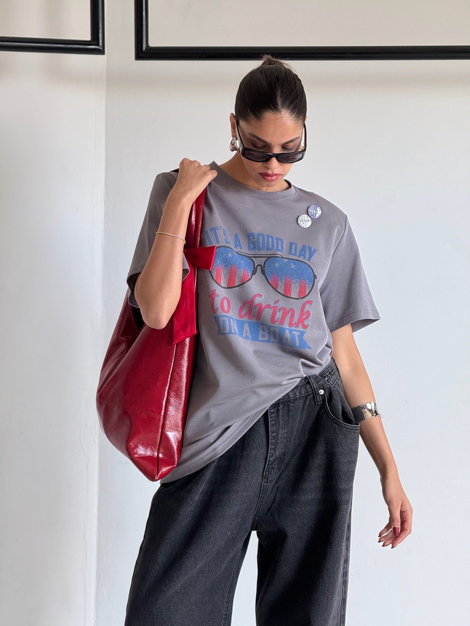 חולצת מיה אפור כהה