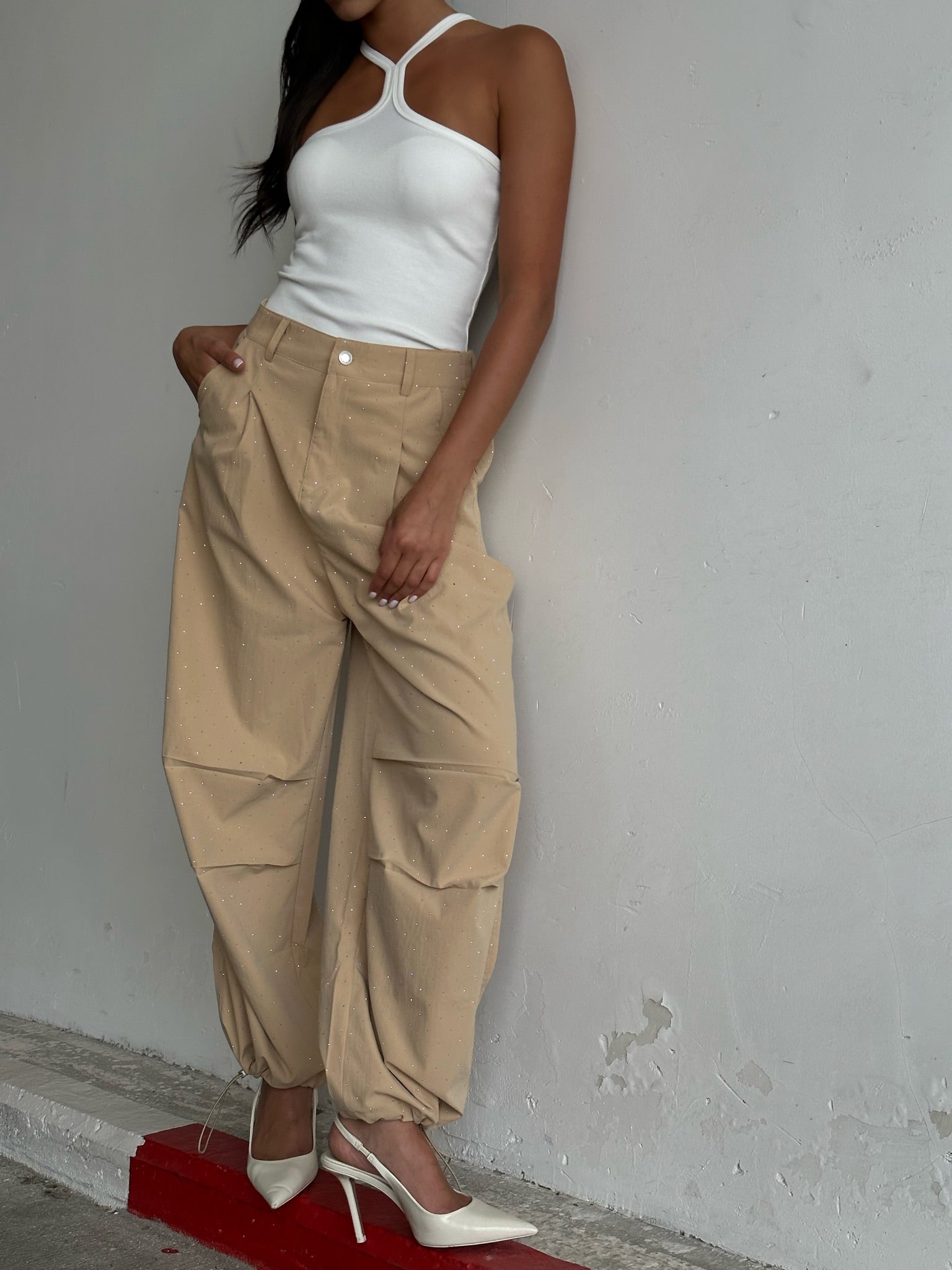 מכנס סאן אבנים בג