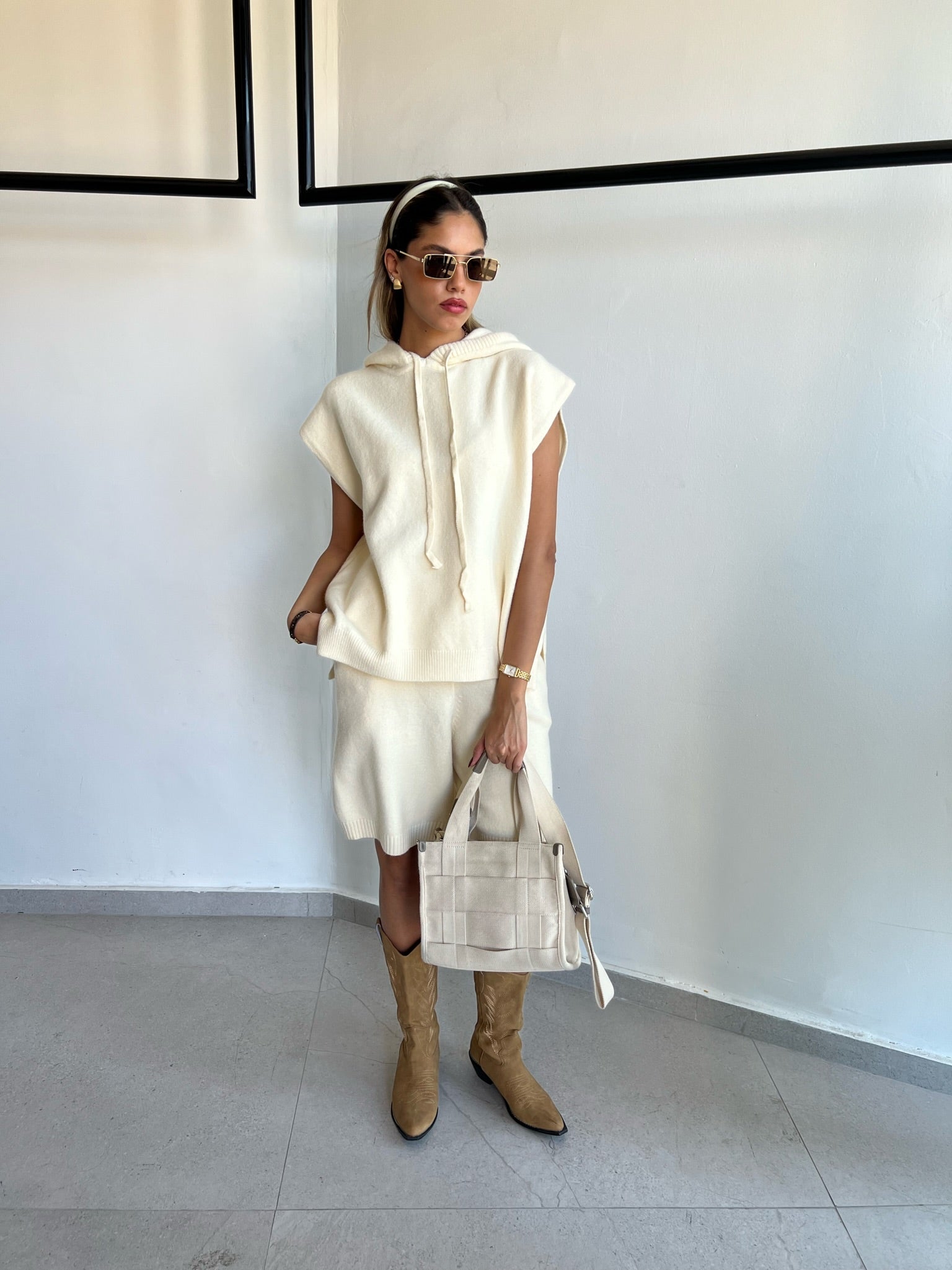 חליפת סריג דוריה שמנת