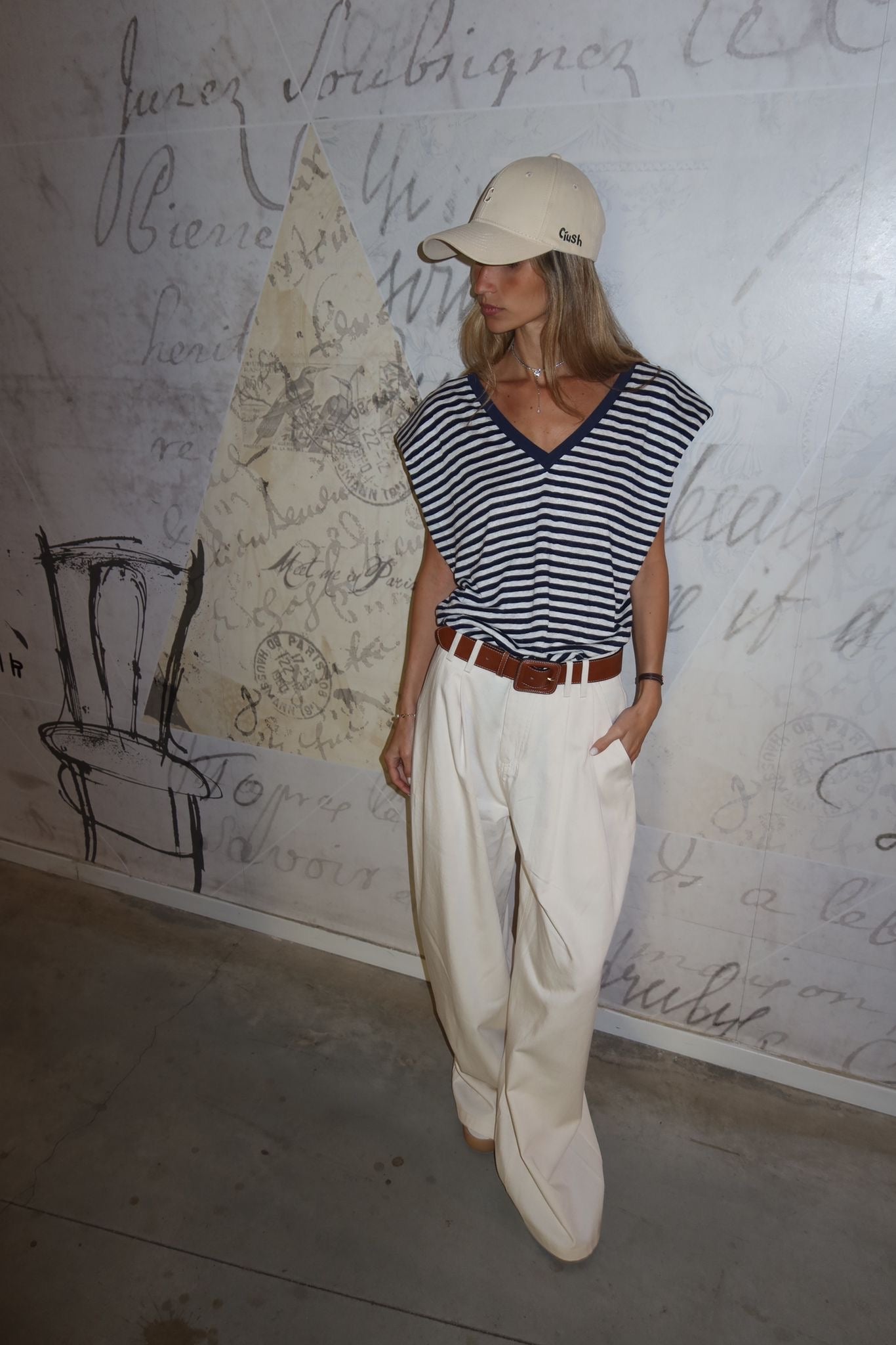 מכנס קלוד שמנת